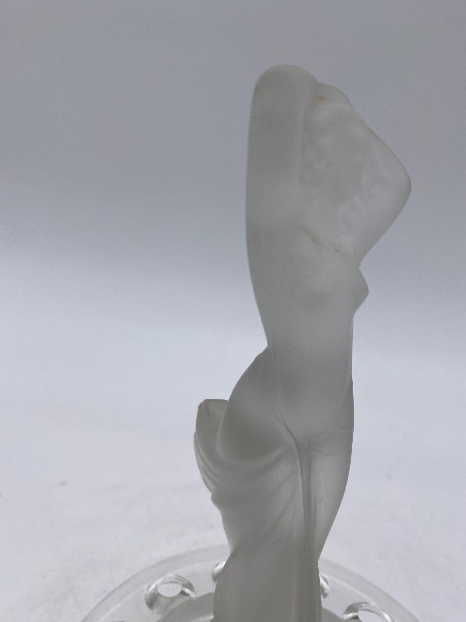 American Art Deco Frosted Glass Nude Flapper Flower Frog Girl For Sale