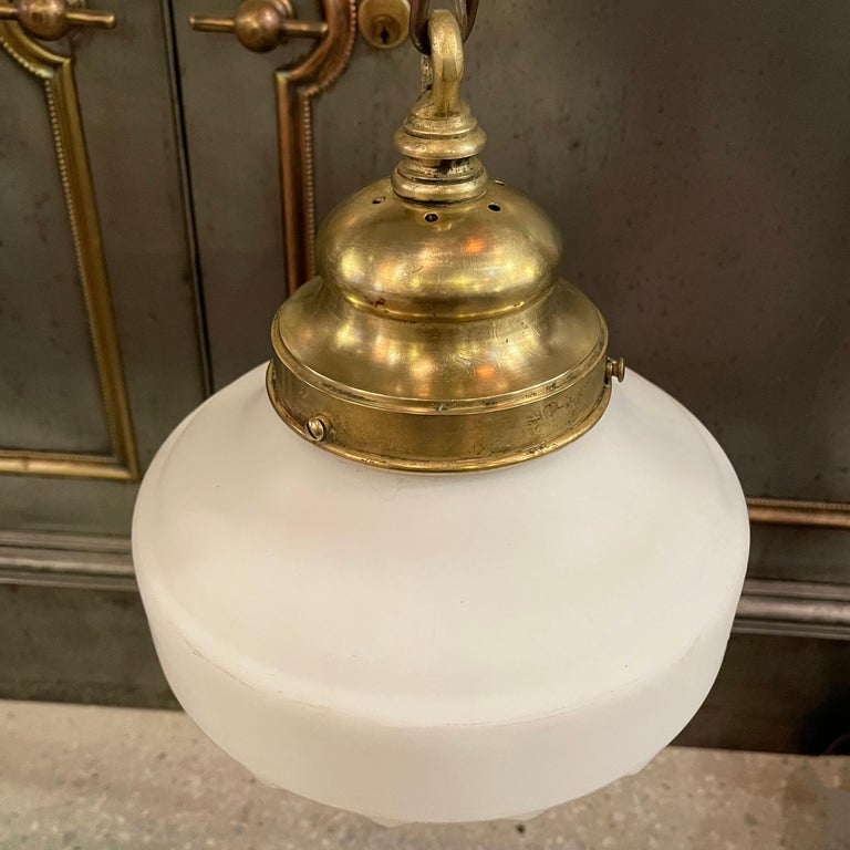 Art Deco Frosted Glass Pendant Light For Sale at 1stDibs