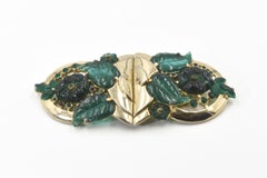 Art Deco Fruit Salad Floral Coro Duette Fur Clips  Brooch
