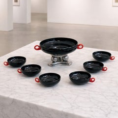 Art Deco Fruit Salad Set by Napoleone Martinuzzi, Murano Glass, 1930s