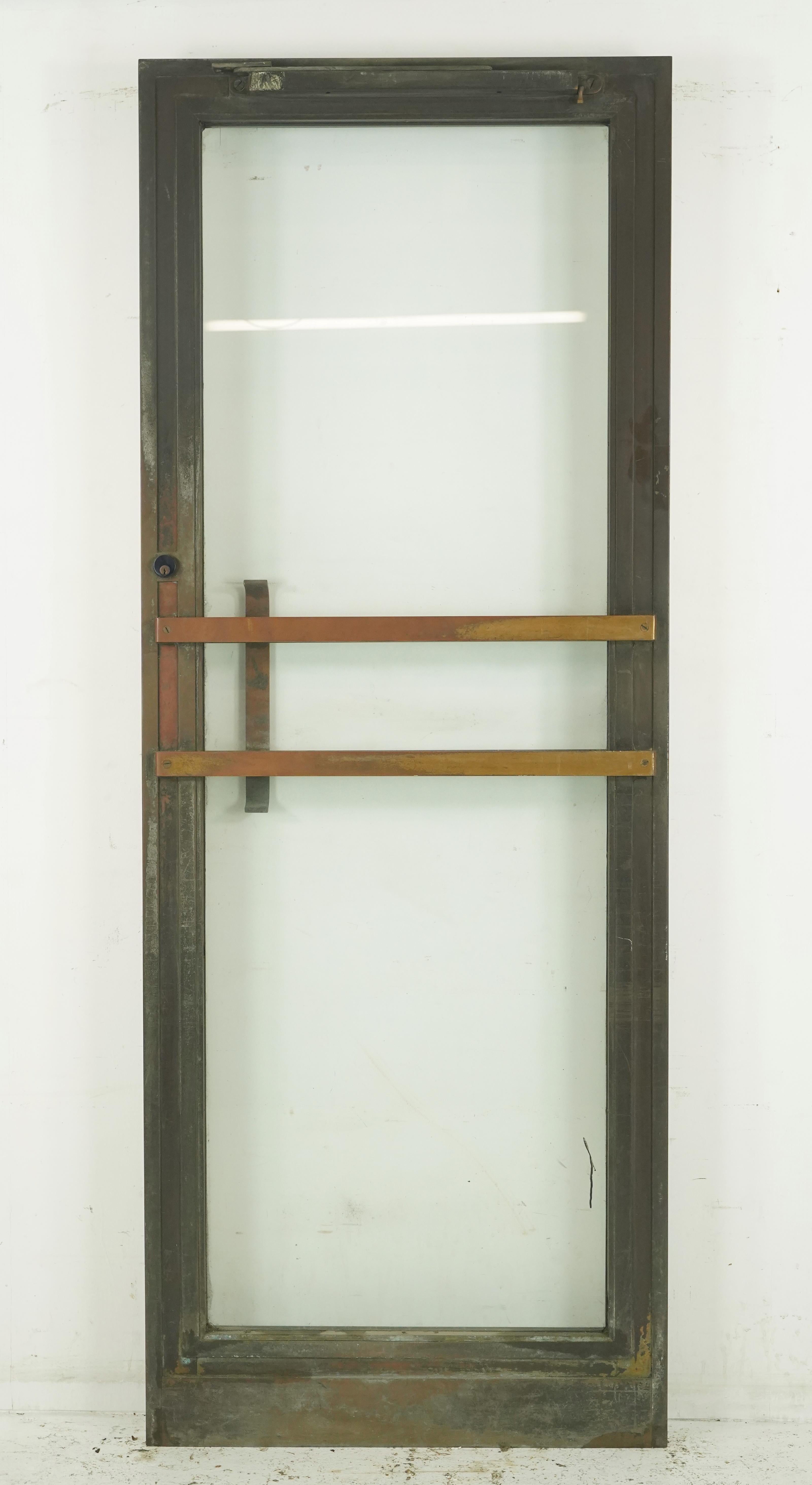 Art Deco Full Glass Bronze Commercial Door 83.5 x 31.75 in. For Sale 6