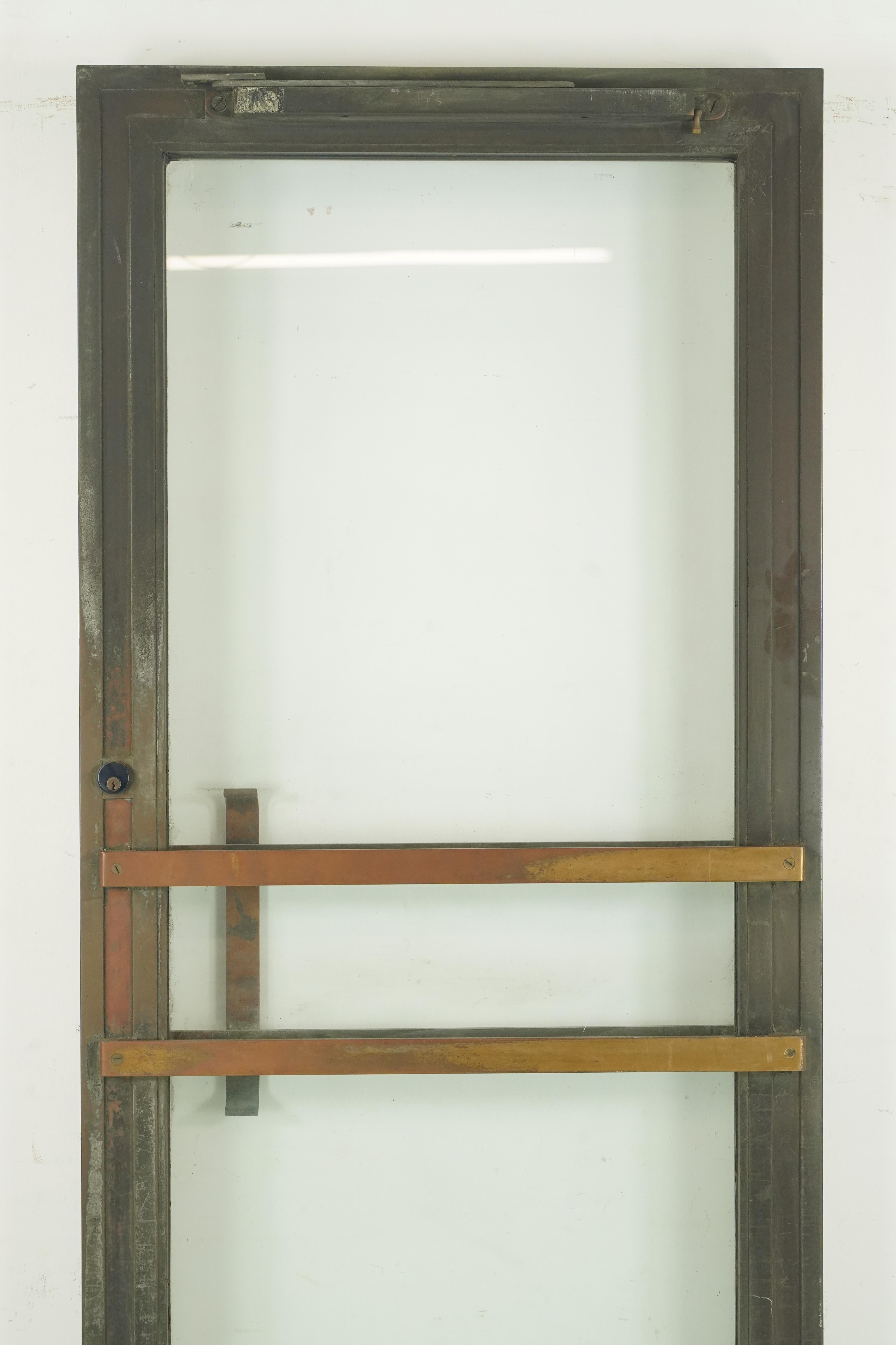 Art Deco Full Glass Bronze Commercial Door 83.5 x 31.75 in. For Sale 7