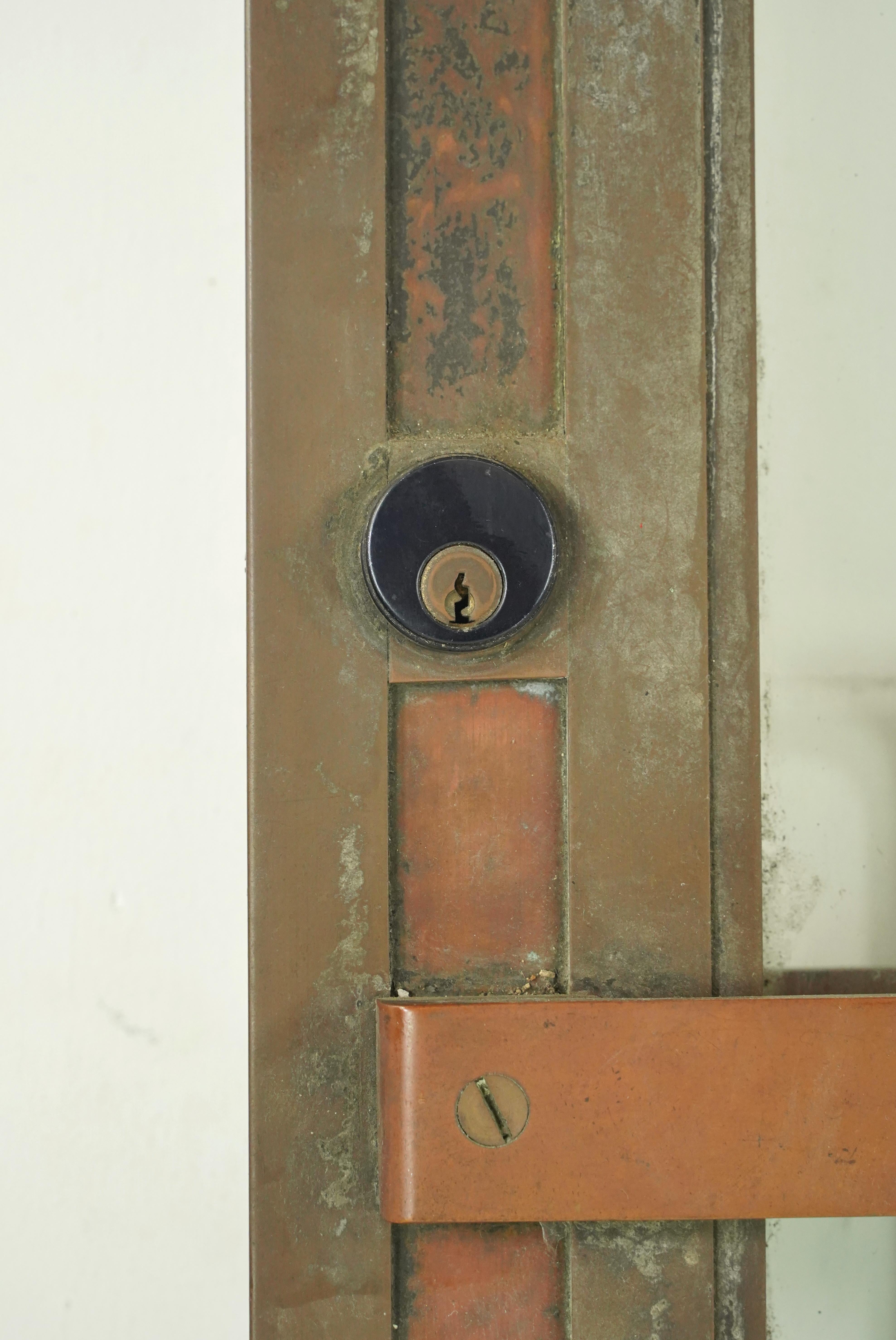 Art Deco Full Glass Bronze Commercial Door 83.5 x 31.75 in. For Sale 8