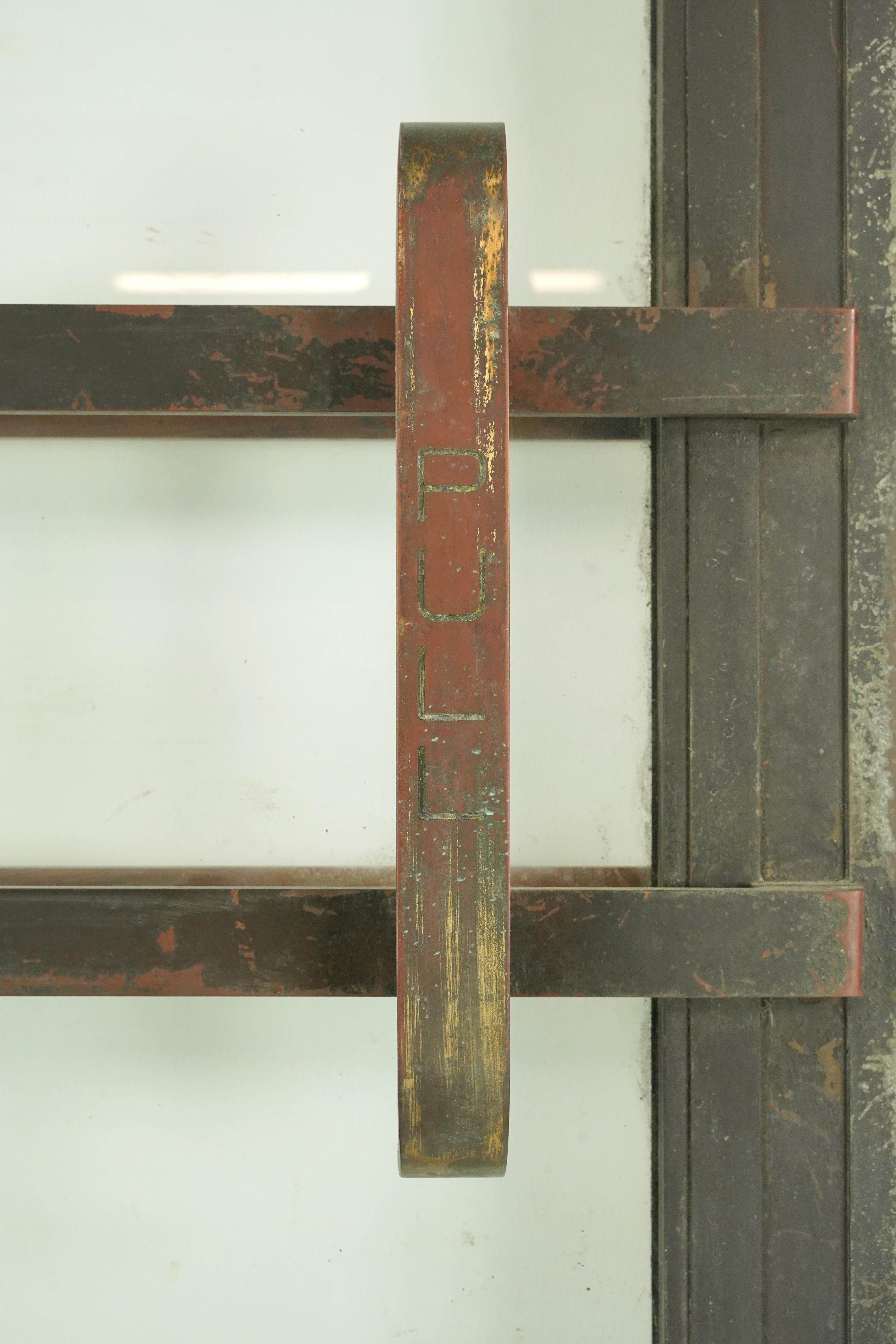 American Art Deco Full Glass Bronze Commercial Door 83.5 x 31.75 in. For Sale