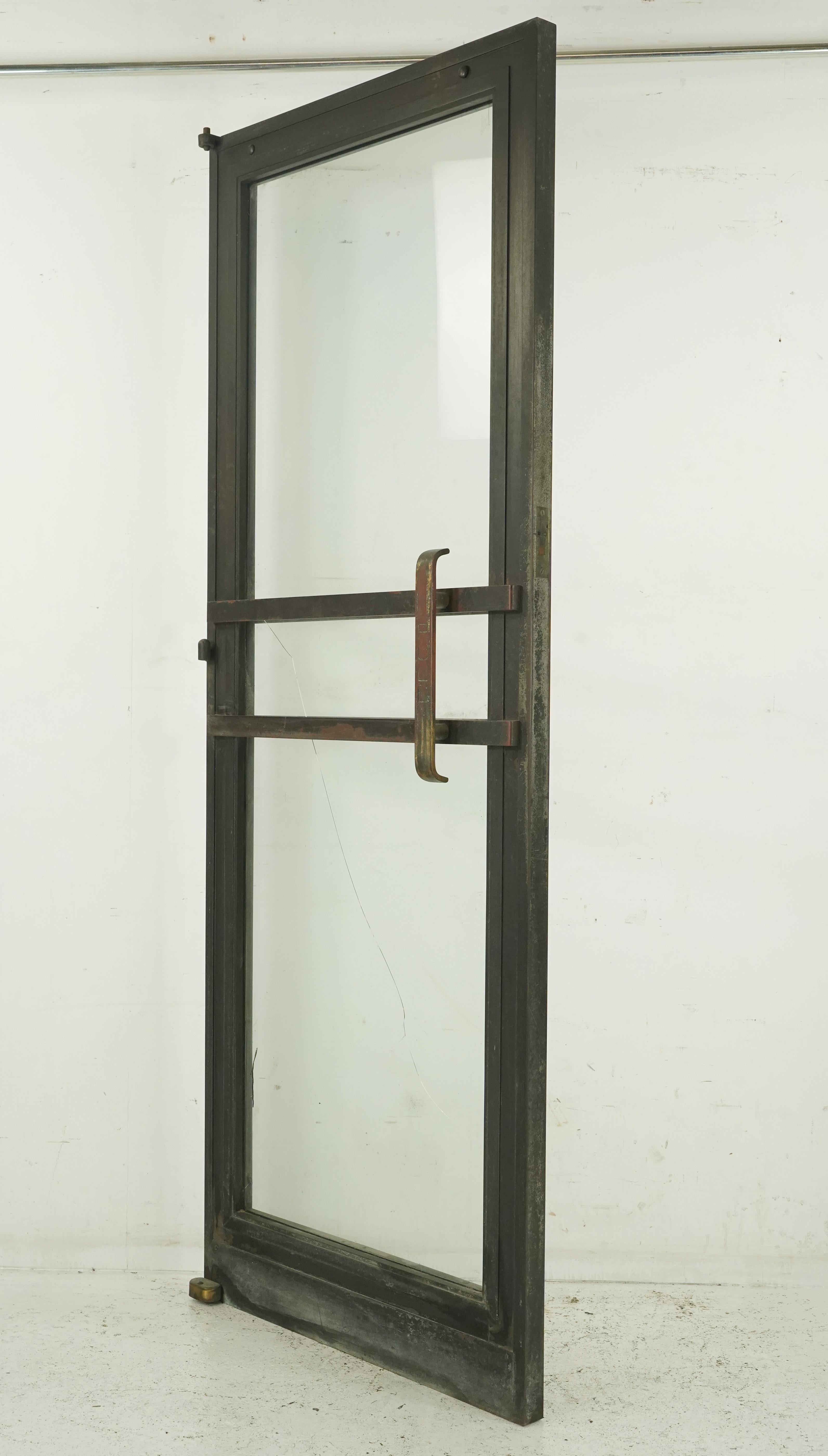 Art Deco Full Glass Bronze Commercial Door 83.5 x 31.75 in. For Sale 1
