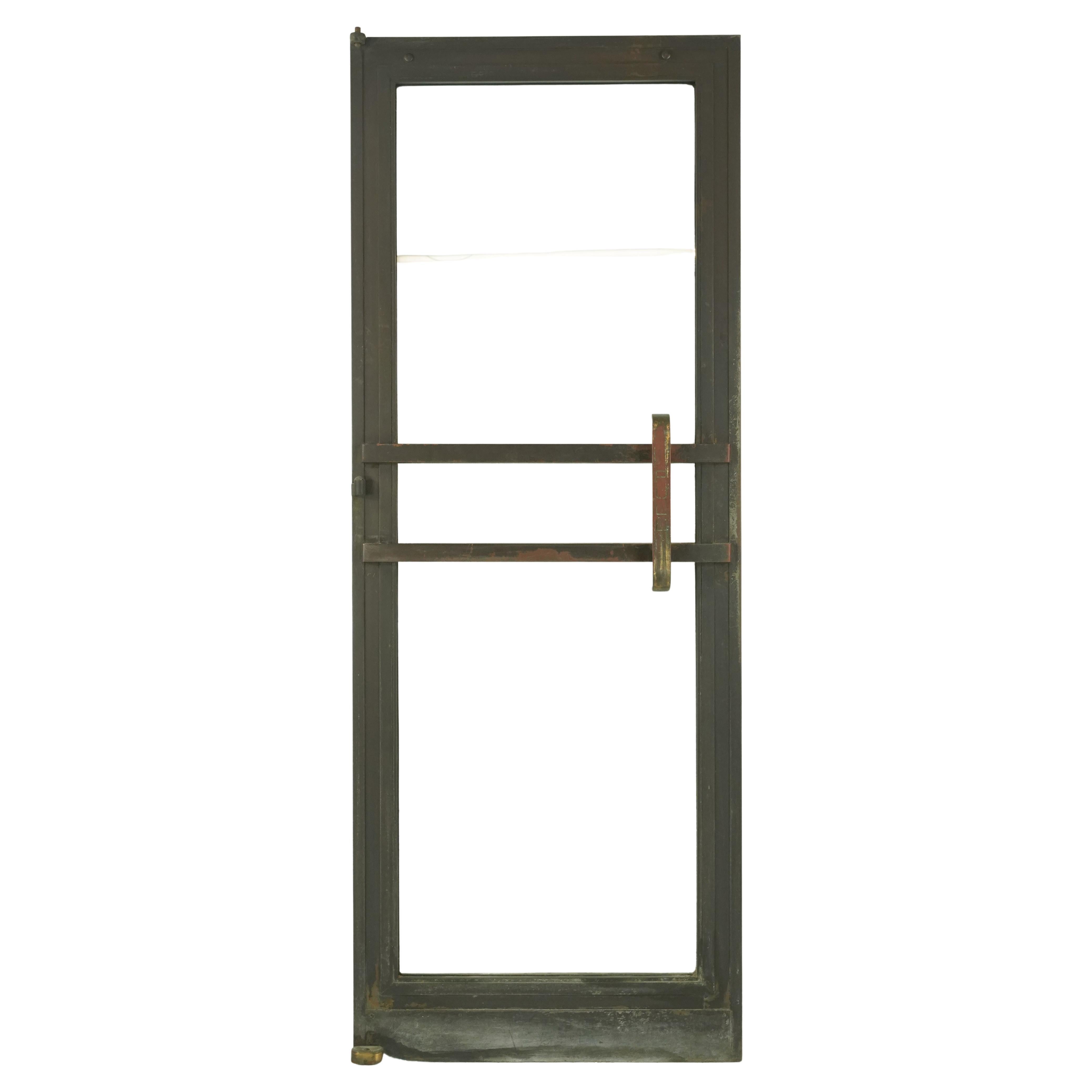 Art Deco Full Glass Bronze Commercial Door 83.5 x 31.75 in. For Sale