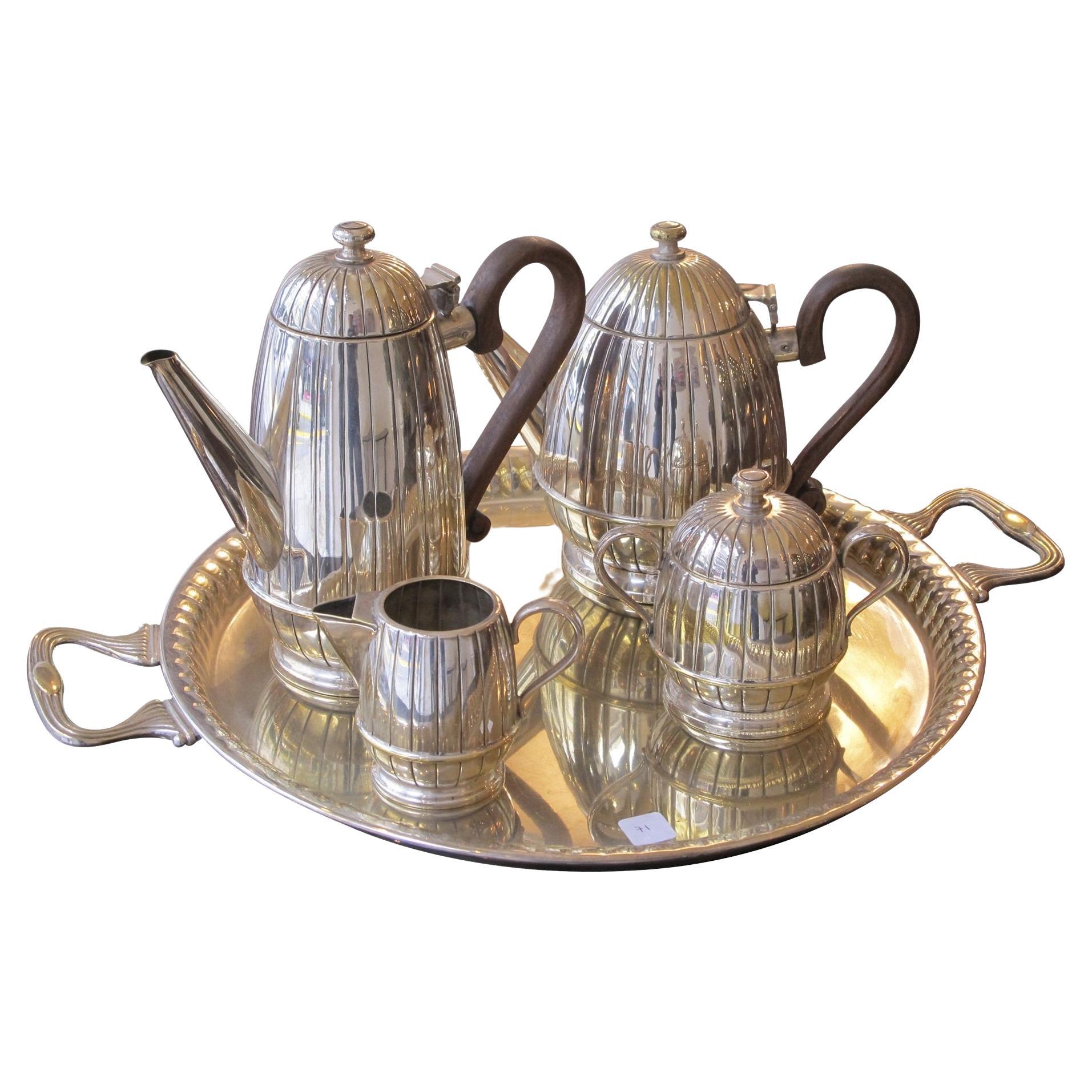 Art Deco Full Side Tea and Coffe Service, Made in Argentina, Sign Atenea, 1920 For Sale