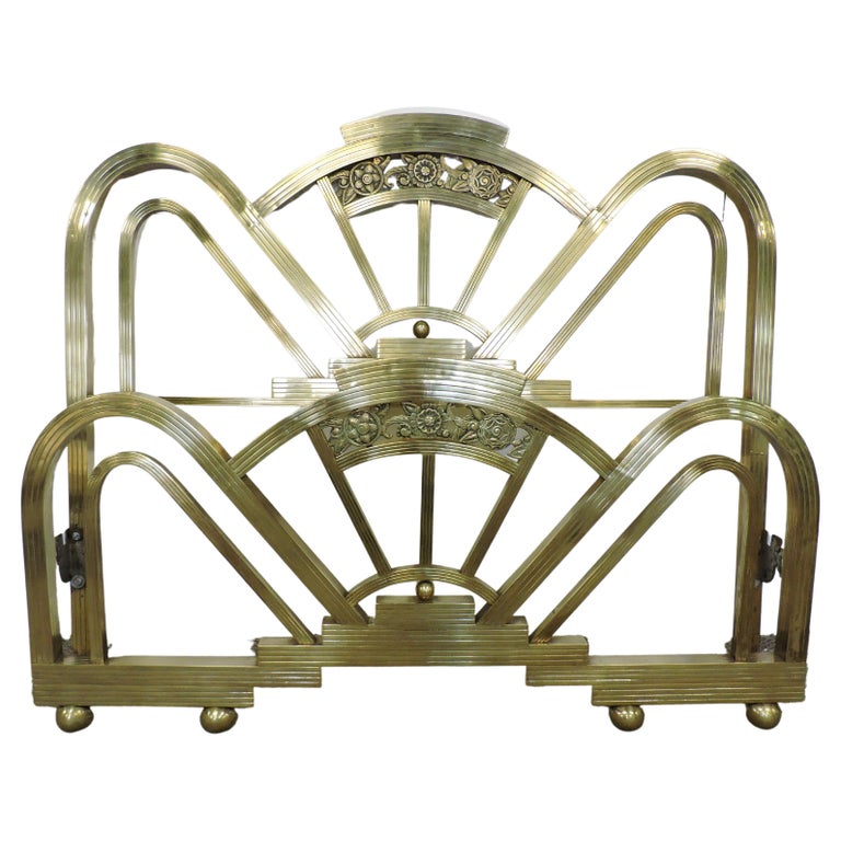 Art Deco Full Size Arched Brass Bed Frame Headboard and Footboard For Sale  at 1stDibs | full size bed frame for headboard and footboard
