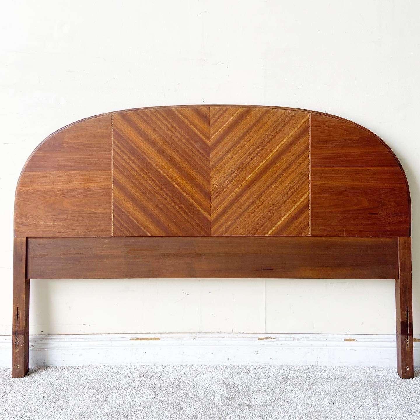 Art Deco Full Size Wooden Headboard & Footboard 1