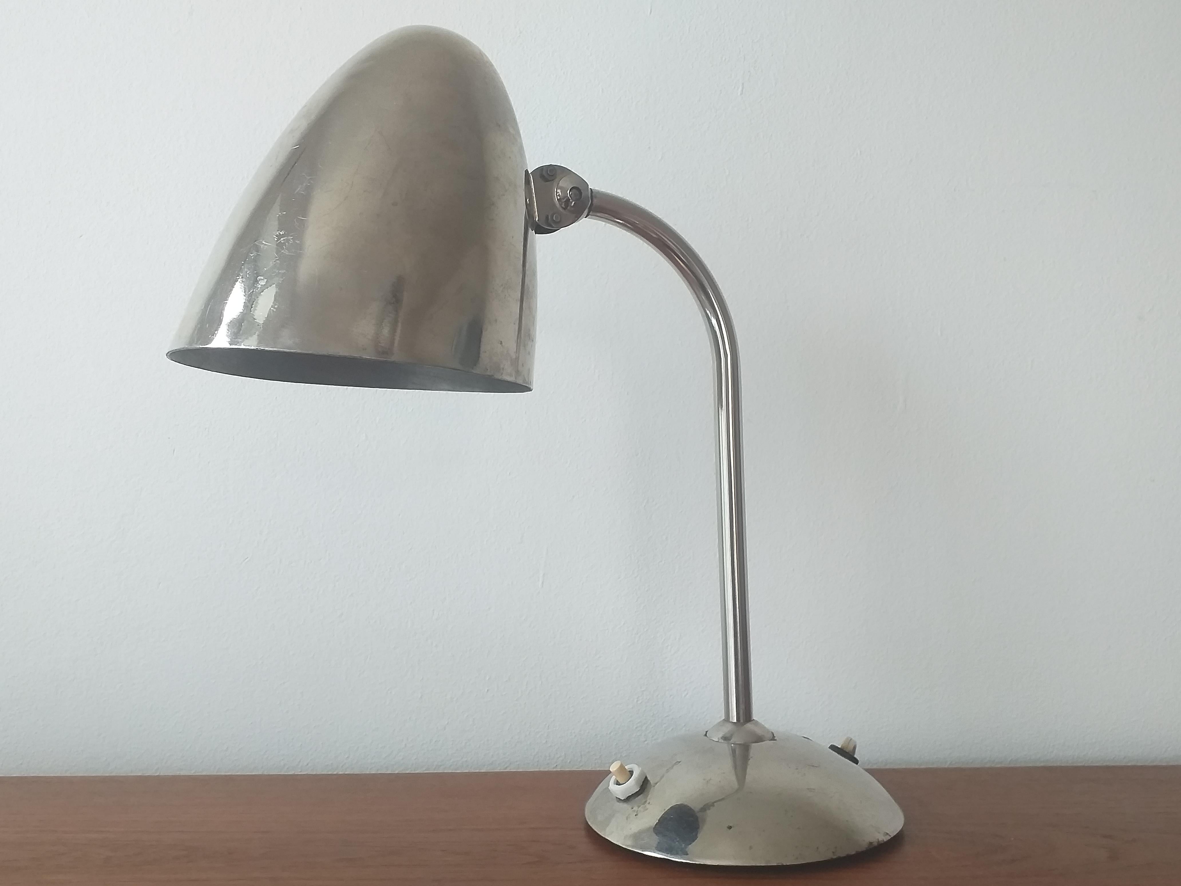 Chrome Art Deco, Functionalism, Bauhaus Table Lamp, Franta Anyz, 1930s