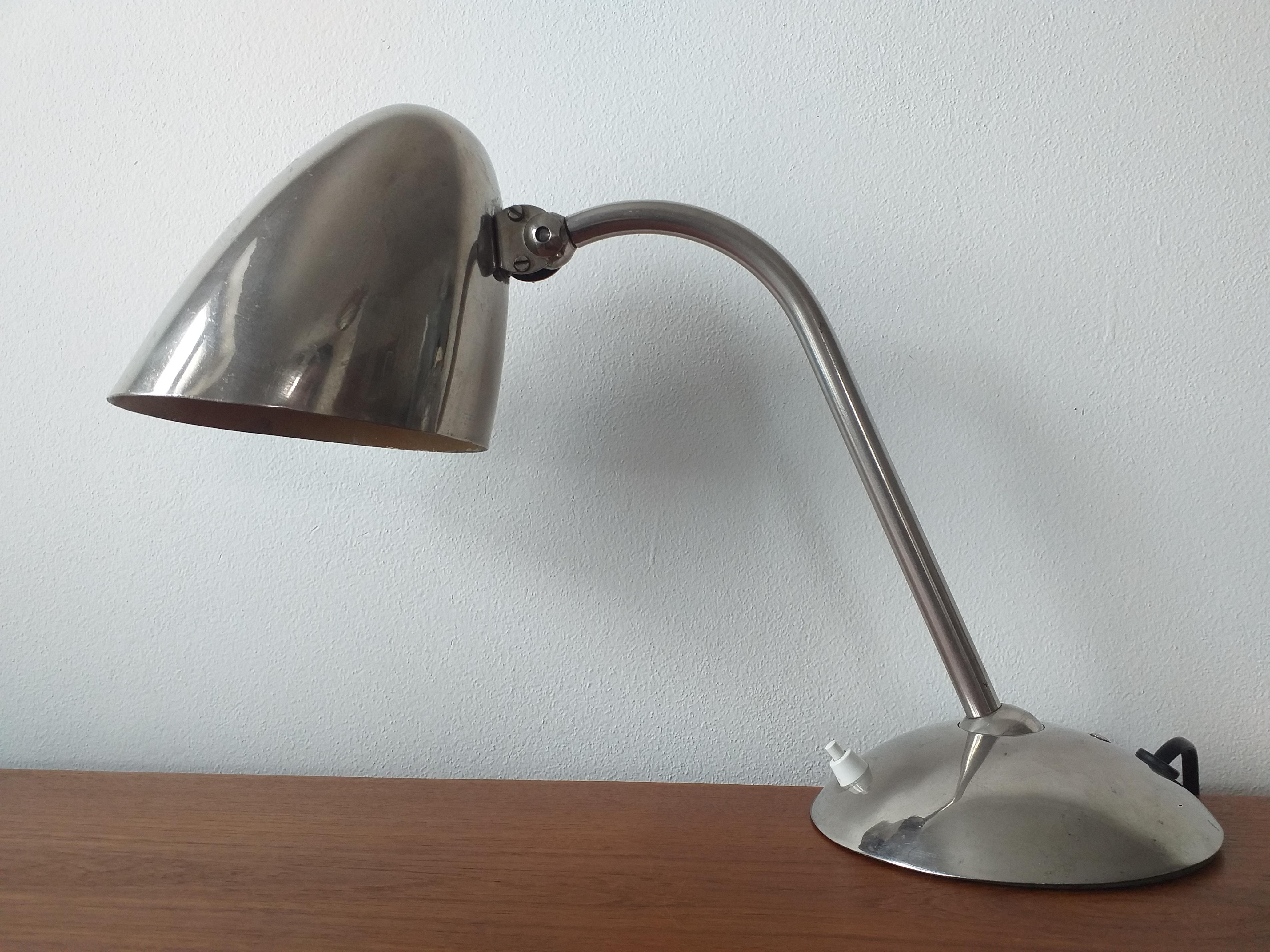 Chrome Lampe de bureau Art Déco, fonctionnalisme, Bauhaus, Franta Anyz, années 1930 en vente
