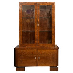 Antique Art Deco Furniture, 1920, French, Materials: Wood and Glass