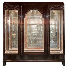 Antique Art Deco Furniture, 1920, French , Materials: Wood and glass