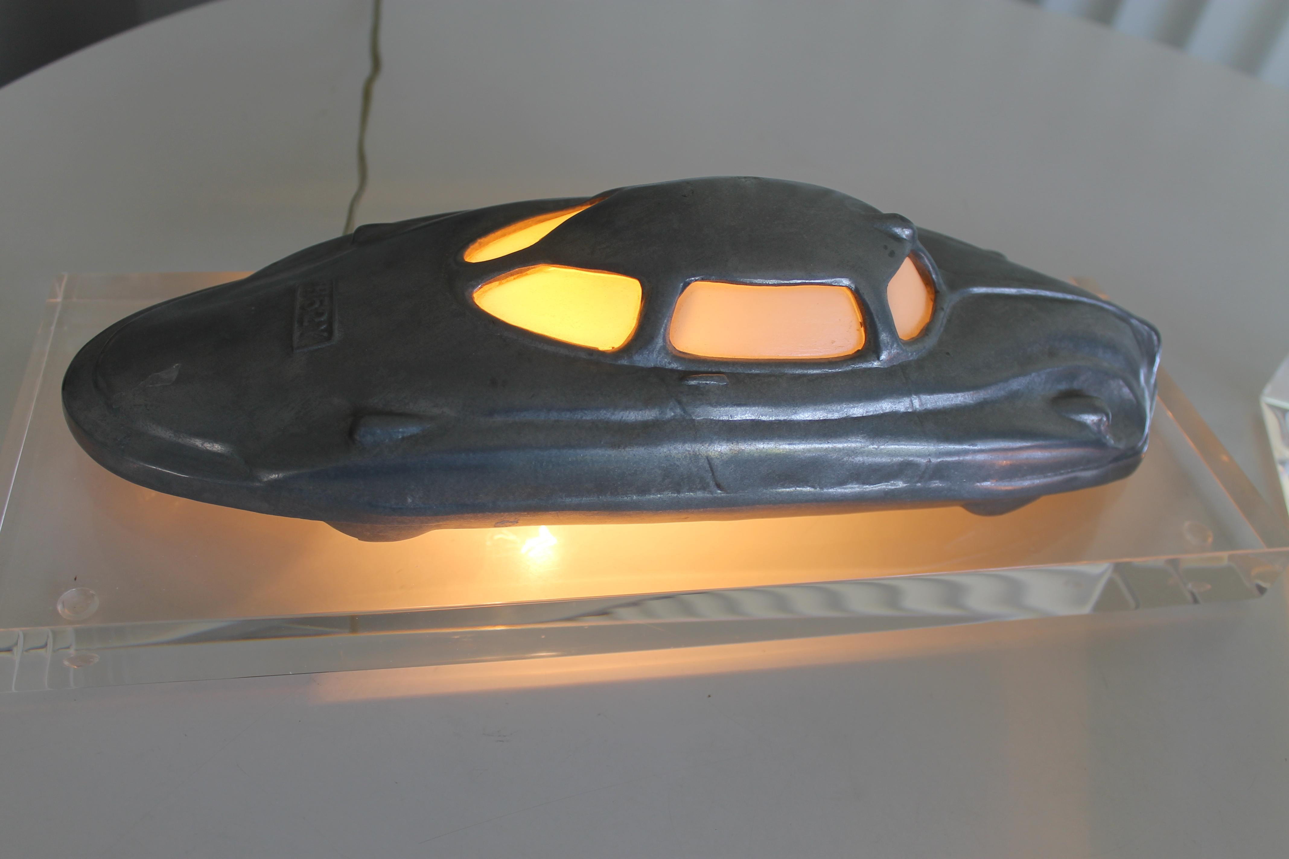 American Art Deco Future Car Accent Lamps 1980's Sarsaparilla