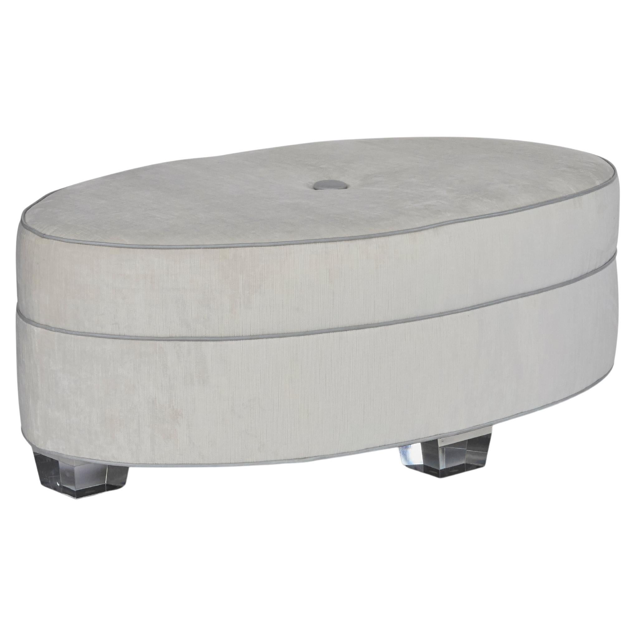 Art Deco Gabriella Ottoman Handcrafted by James by Jimmy Delaurentis For Sale