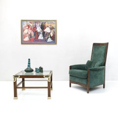 Fauteuil Galaxy Art Déco à haut dossier par Umberto Asnago pour Giorgetti, années 1980