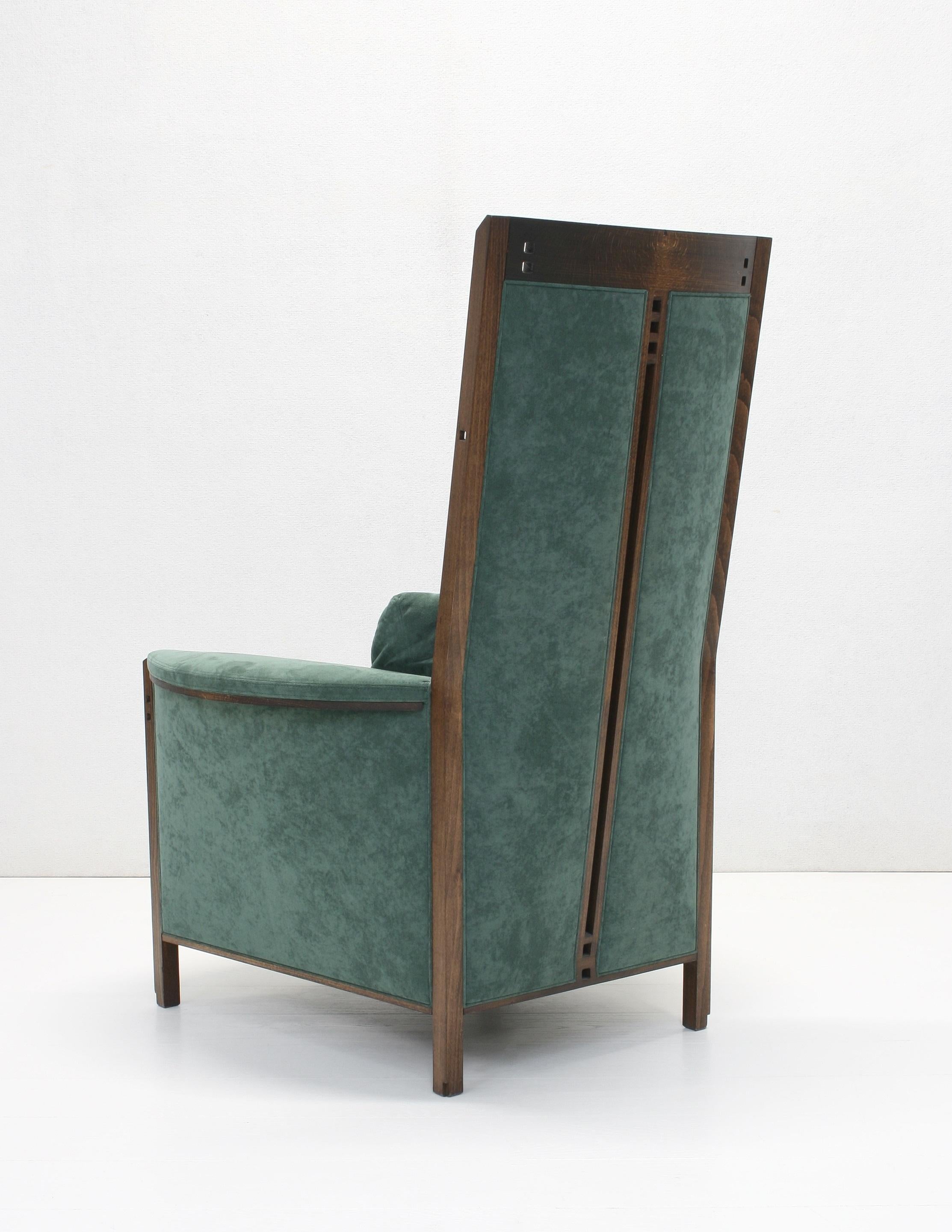Italian Art Deco Galaxy Highback Armchair by Umberto Asnago for Giorgetti, 1980s For Sale