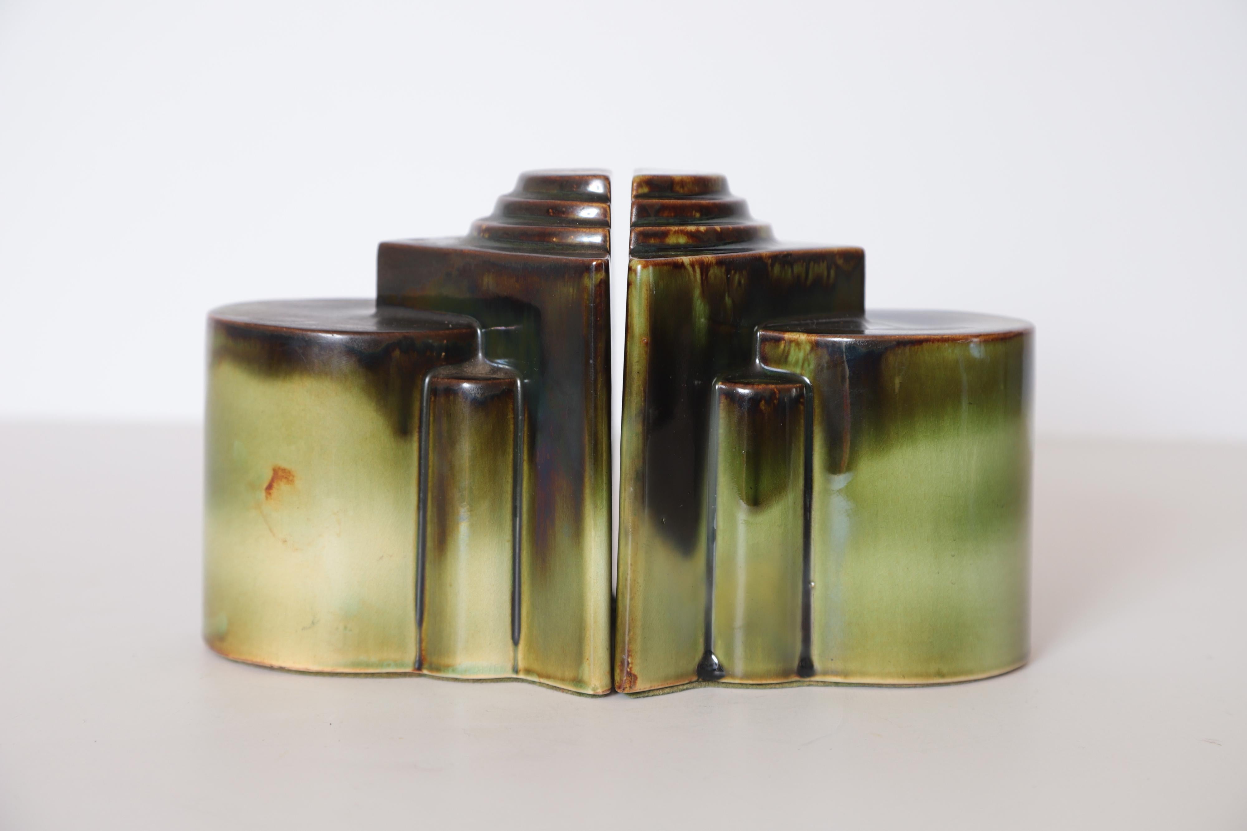 Art Deco Gale Turnbull for Leigh Potters Bookends, circa 1929, Leigh Art Ware 5