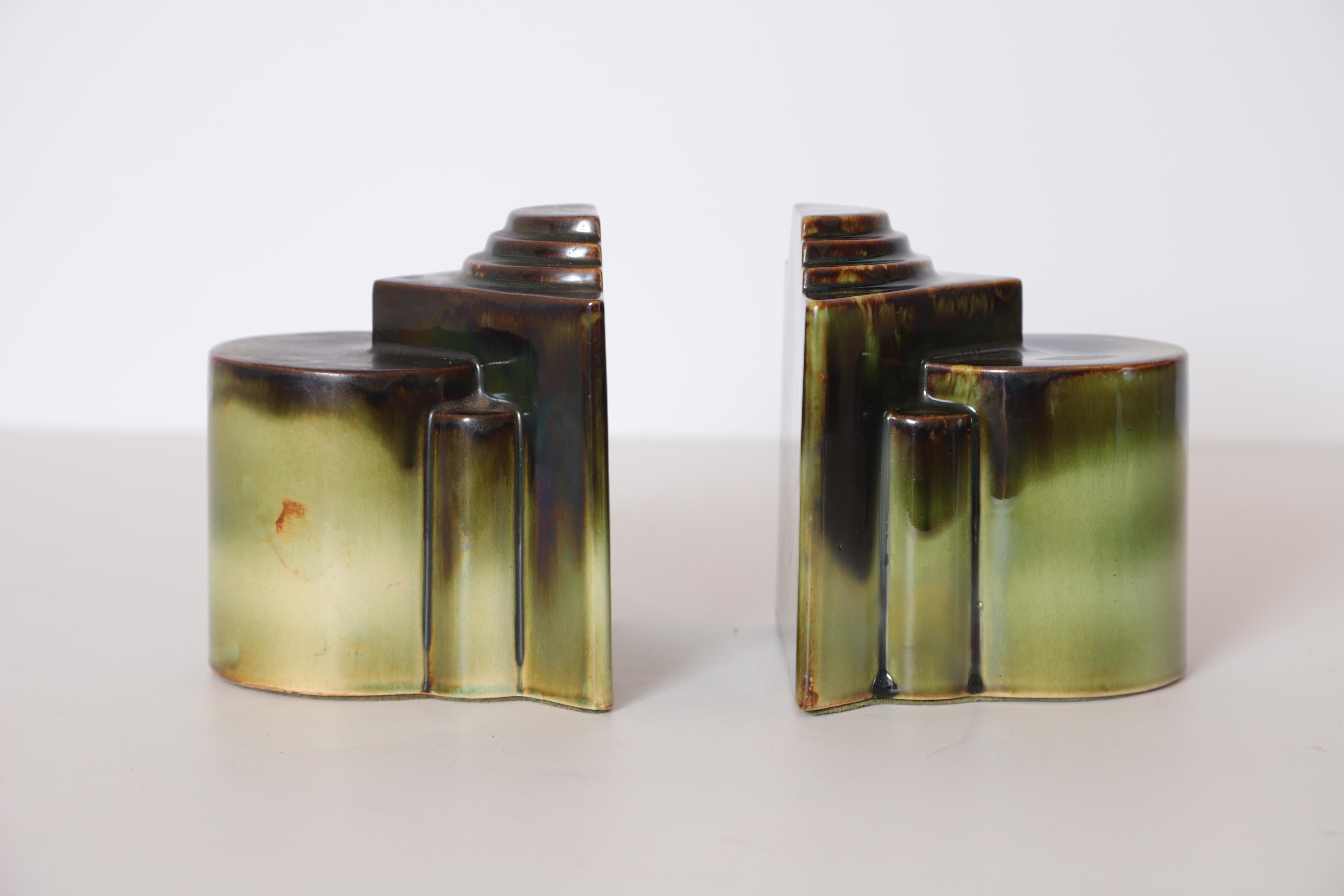 Art Deco Gale Turnbull for Leigh Potters Bookends, circa 1929, Leigh Art Ware 8