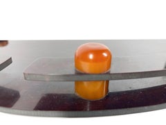 Art Deco Galleried Cocktail Tray in Faux Rosewood and Butterscotch Bakelite