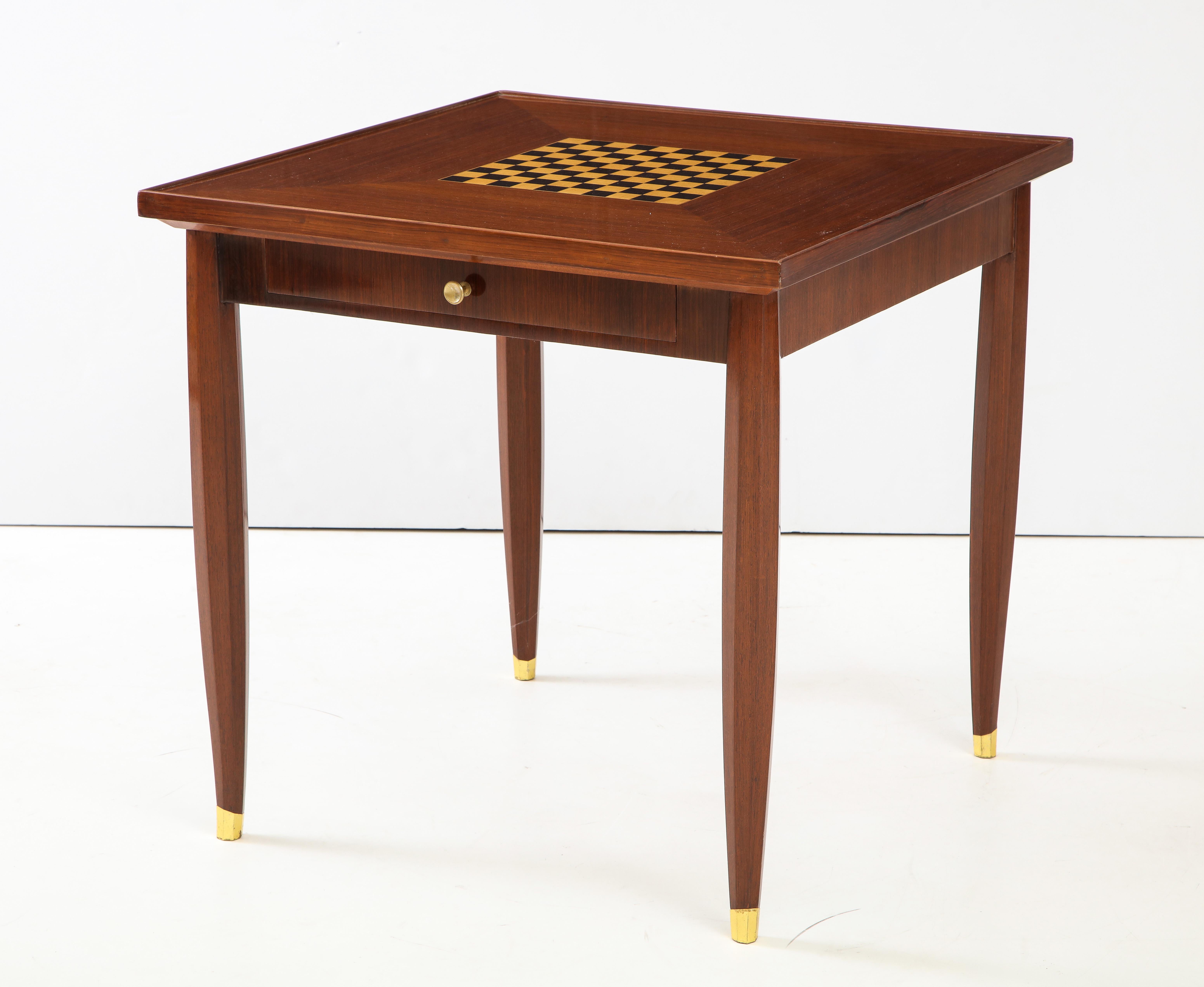 Mid-20th Century Art Deco Game Table, Signed Jules Leleu For Sale