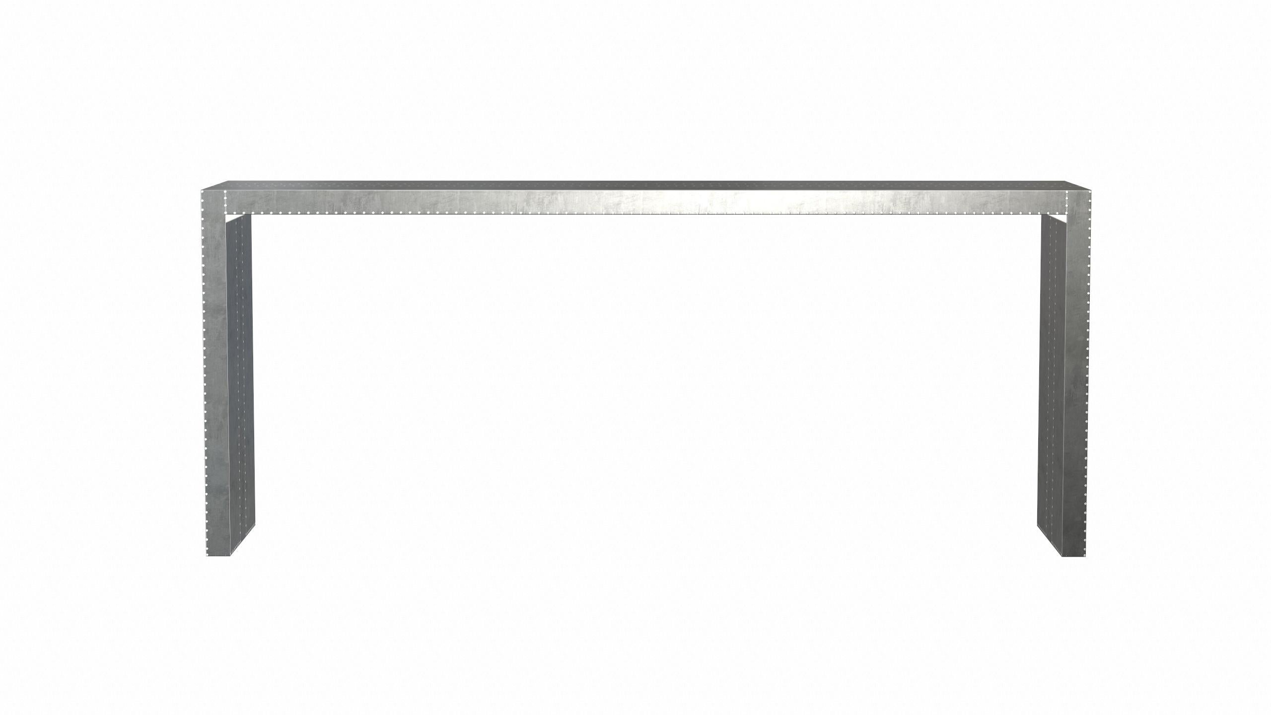 Console rectangulaire Art Déco en bronze blanc lisse Alison Spear en vente 2
