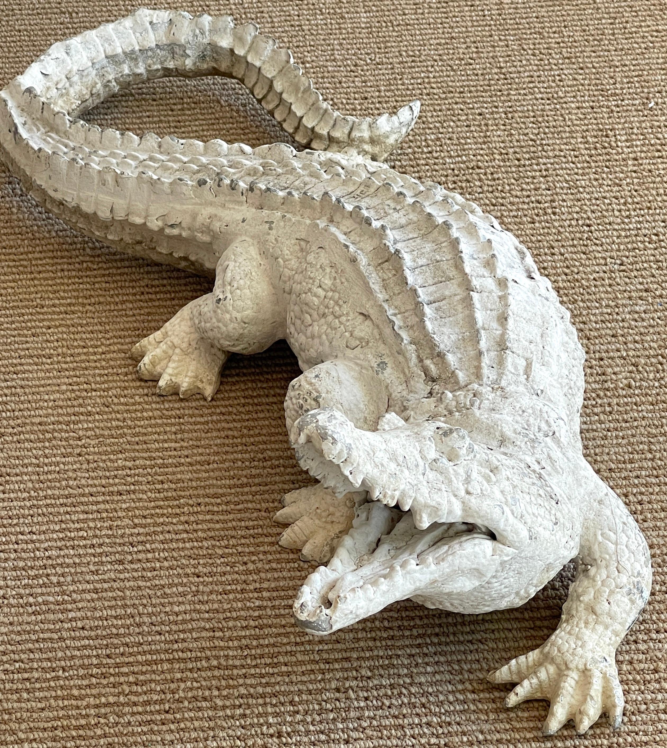 Aluminum Art Deco Garden Alligator