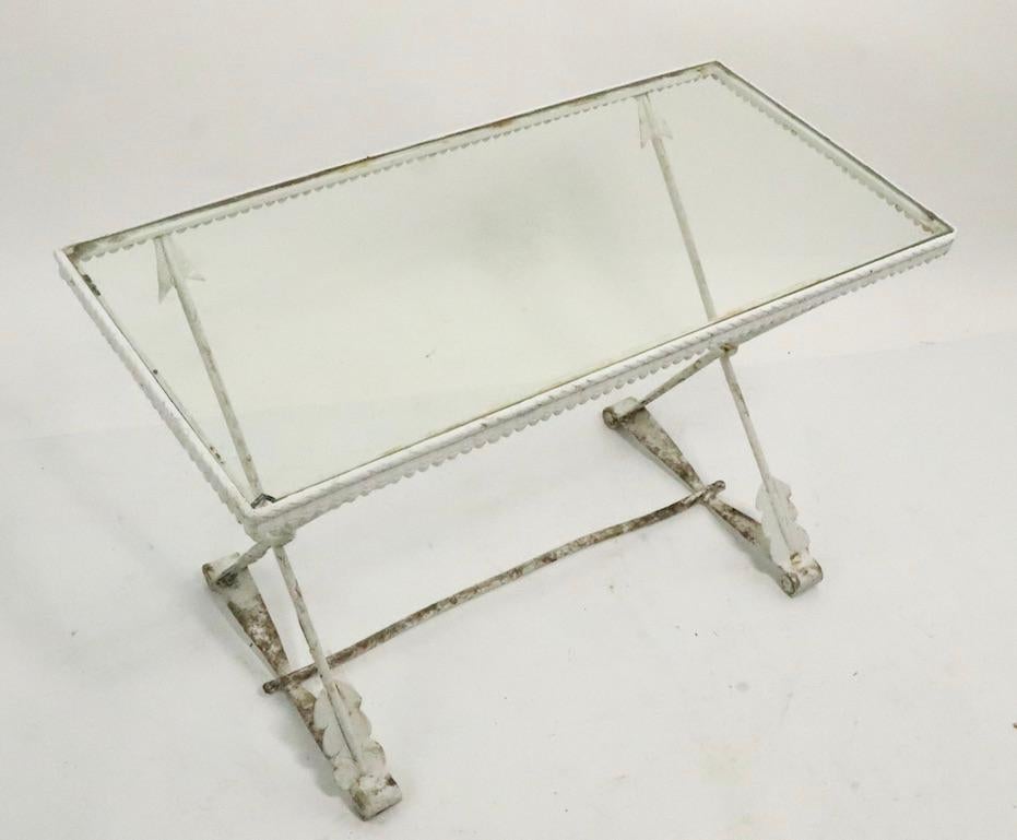 Table de jardin Art Déco avec pieds de flèches croisés en vente 7