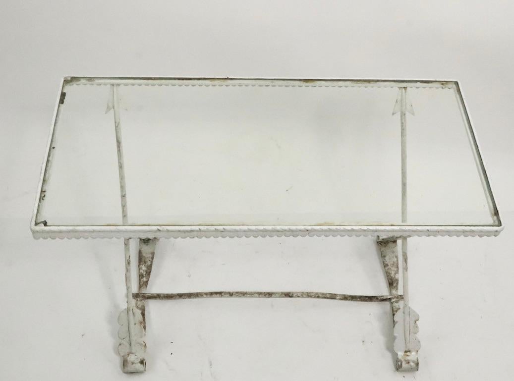 Table de jardin Art Déco avec pieds de flèches croisés en vente 2
