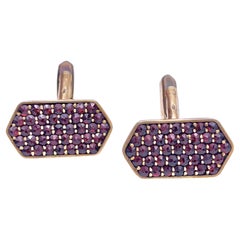 Gemelli da polso in argento Art Deco Garnet Guilt
