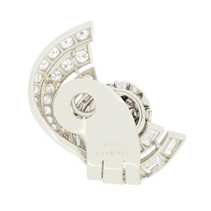 Pendientes de diamantes Art Decó Garrards de 7,40 ct, c.1920 Corte europeo antiguo en venta