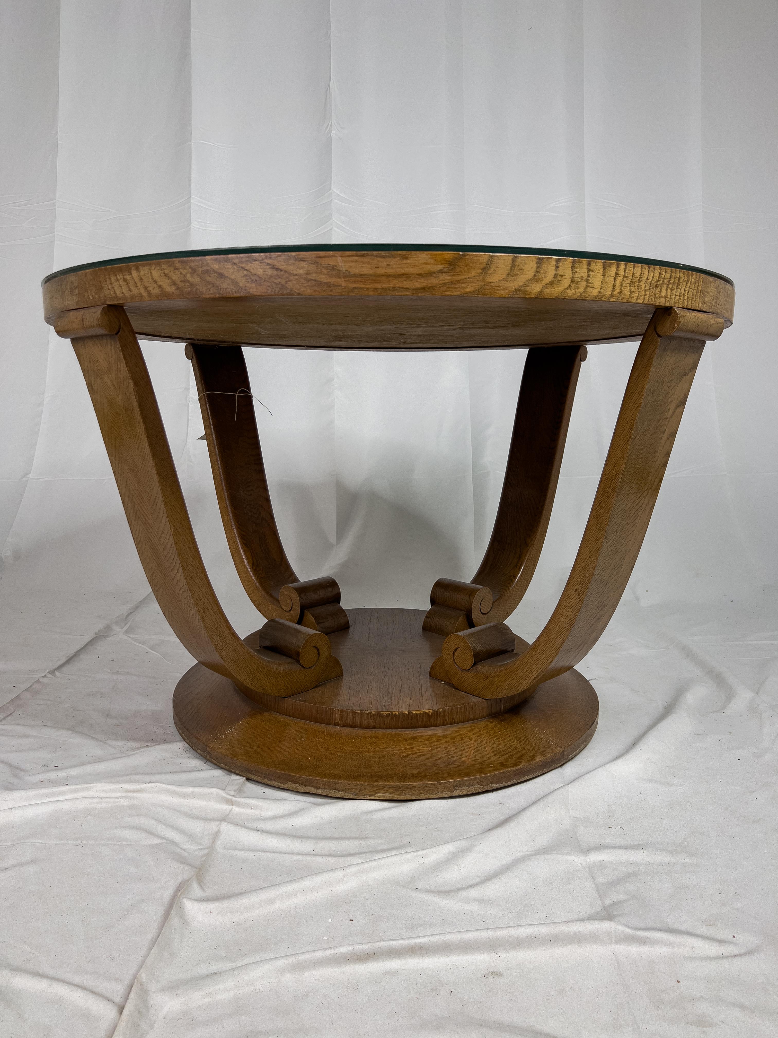Parquetry Art Deco Gaston Poisson Coffee Table For Sale