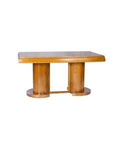 Art Deco Gaston Poisson Style Walnut Dining Table Extensible