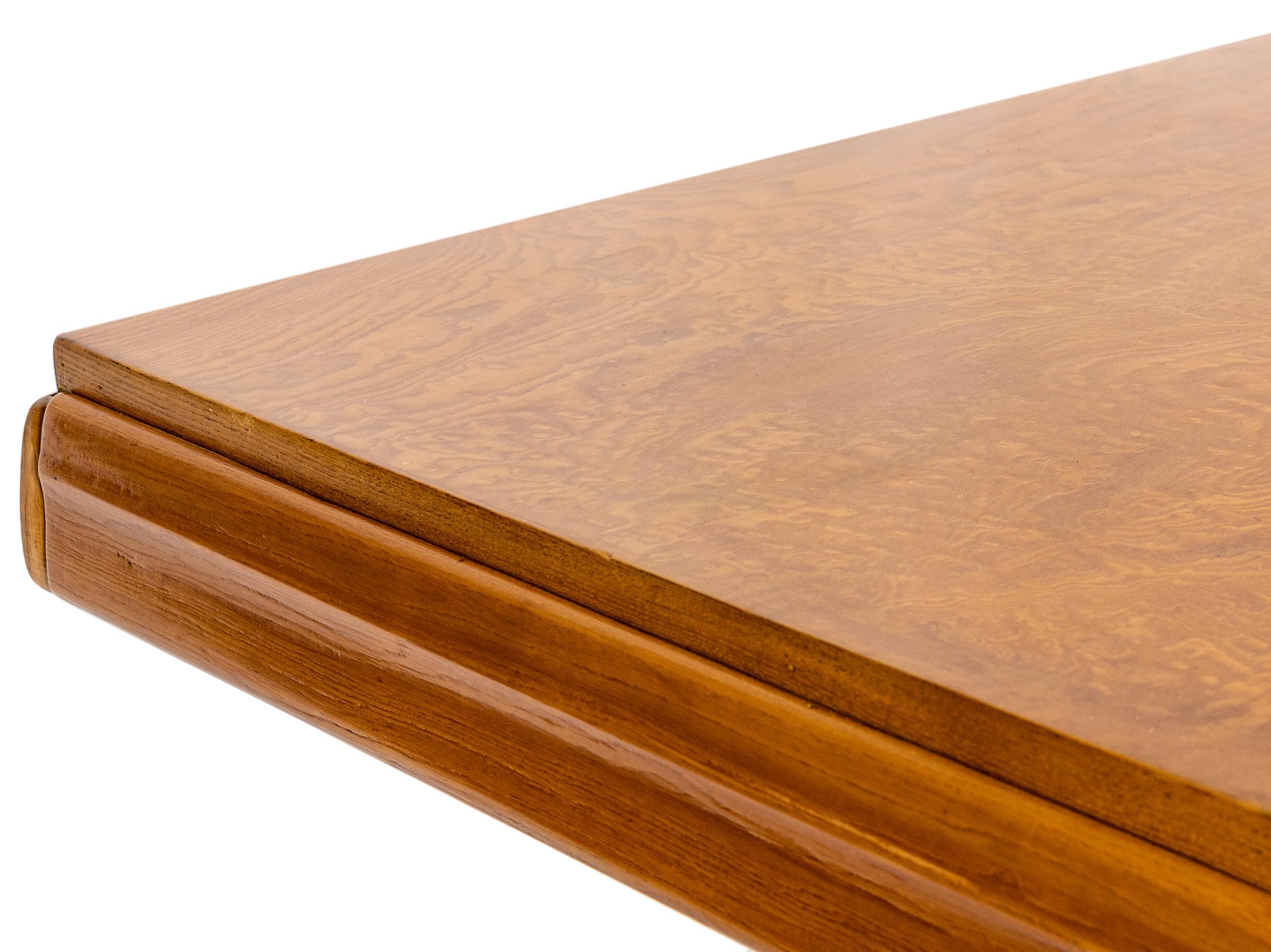 20th Century Art Deco Gaston Poisson Style Walnut Dining Table For Sale