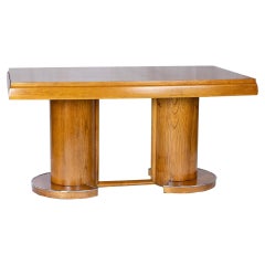 Art Deco Gaston Poisson Style Walnut Dining Table
