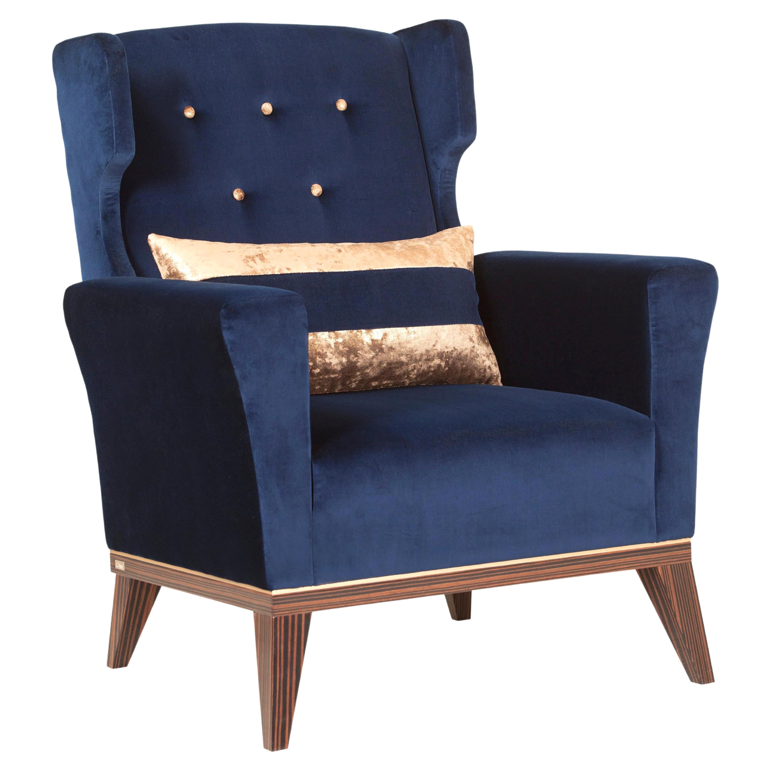 Fauteuil Art Déco Genebra dans le style des années 1930, fait à la main Portugal Greenapple