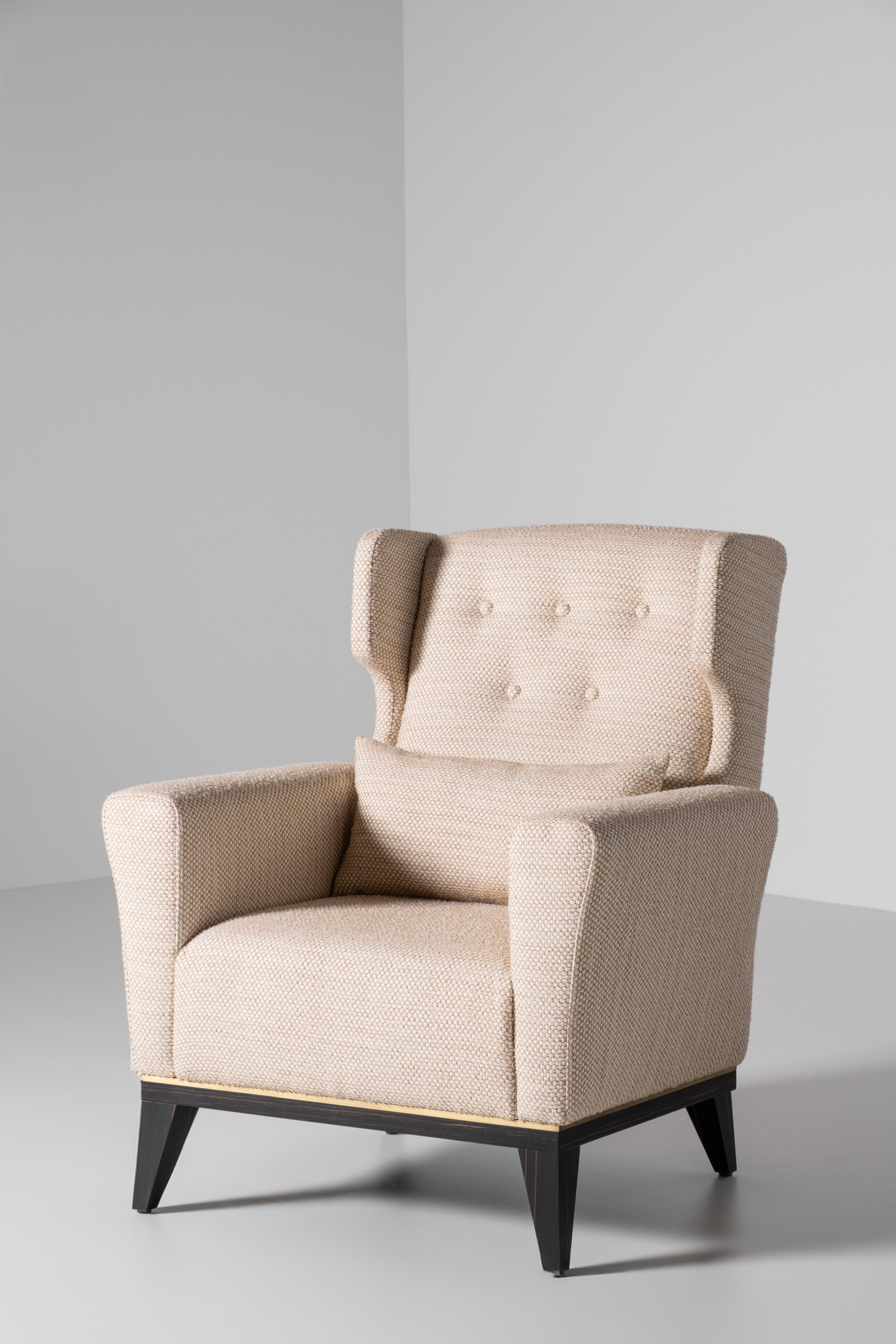 Spazzolato Art Deco Genebra Set/2 Poltrona nello stile degli anni '30, fatto a mano da Greenapple in vendita