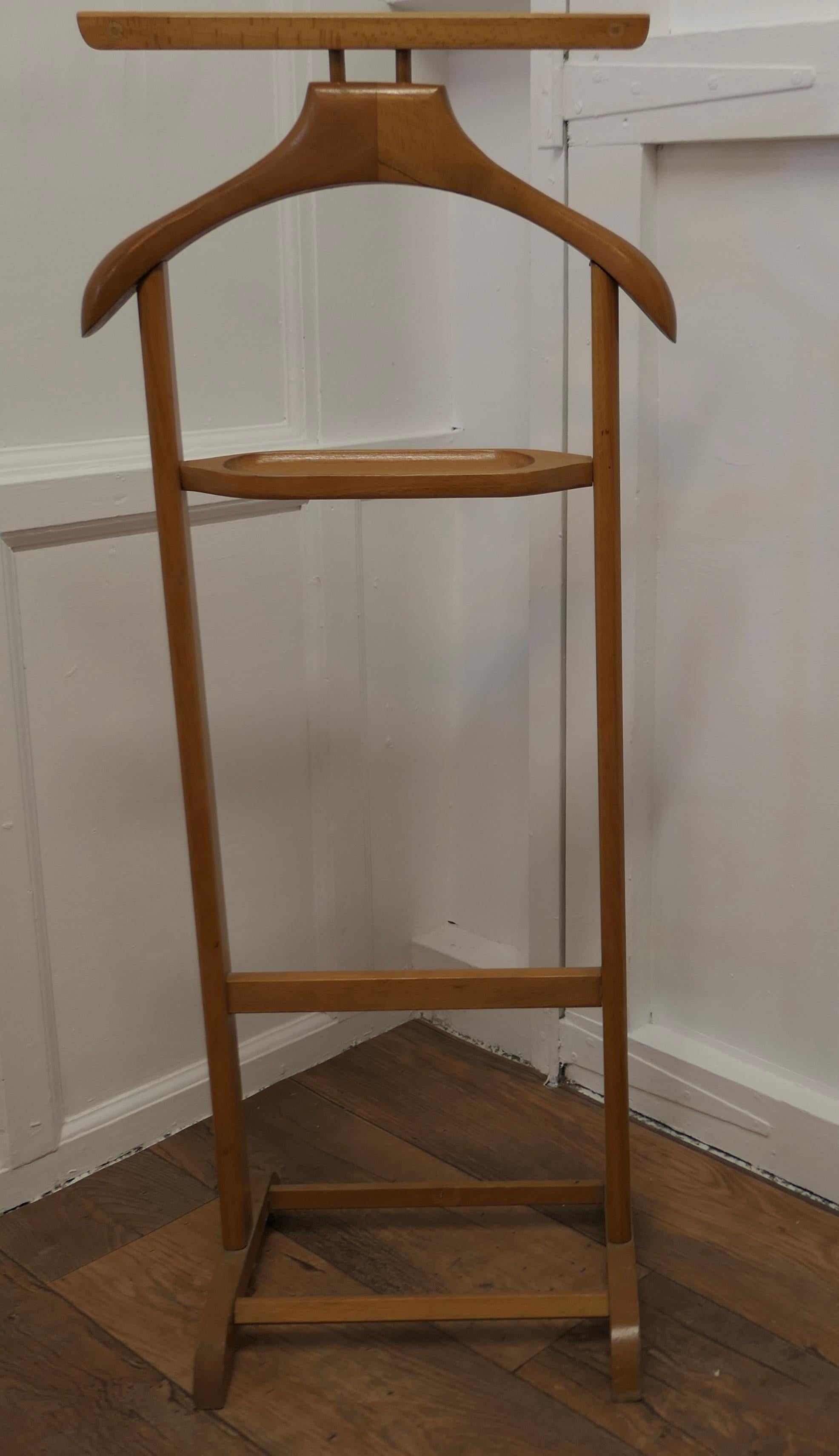 Art Deco Gentleman’s Floor Standing Golden Beech Suit Hanger 

 A very useful piece, the hanger or clothes stand is made in beech, it will accommodate jacket and trousers, but it would do just as well for your jeans and a jacket overnight or would
