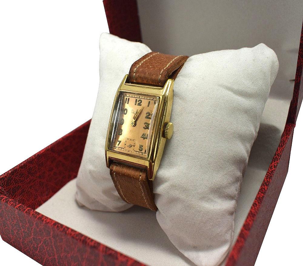 Art Deco Gentleman's German Wrist Watch by Lupro, c1940's at 1stDibs