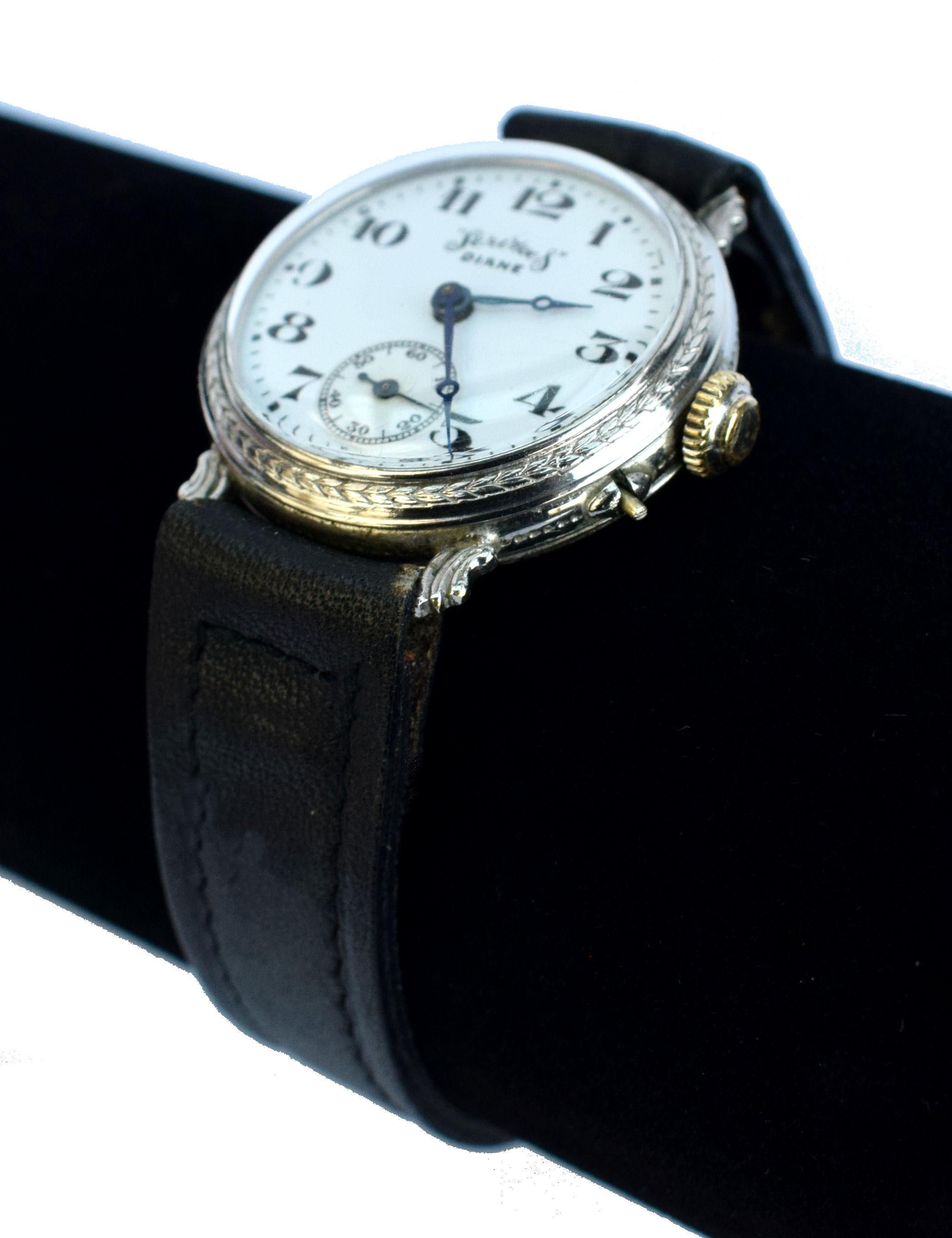 Art Deco Gentleman's Manual Wristwatch by Services, circa 1930 In Good Condition In Westward ho, GB