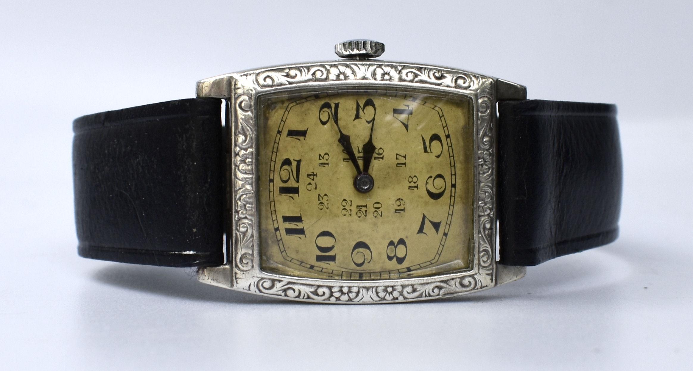 Art Deco Gentleman's Silver Manual Wristwatch, c1930, Fully Serviced 3