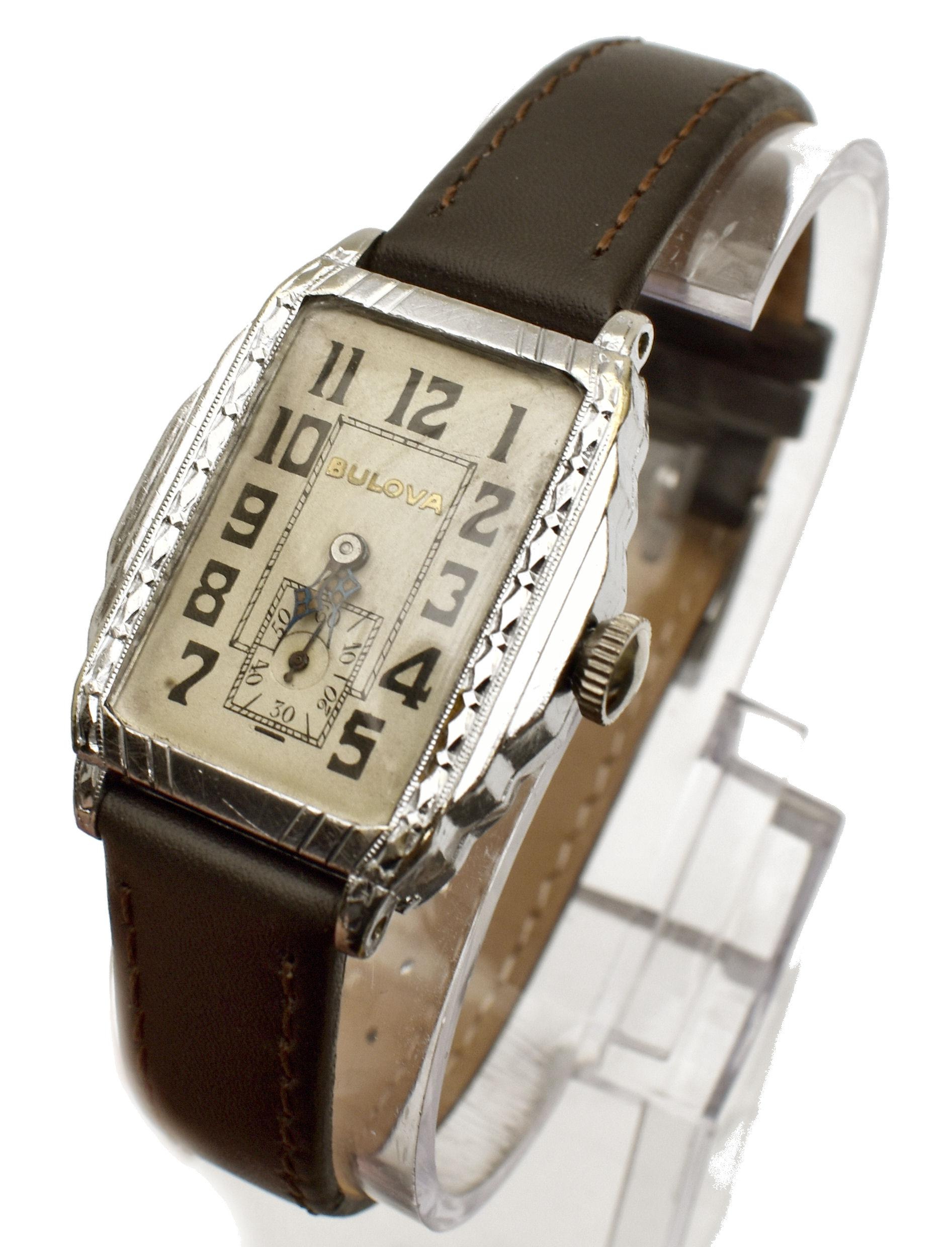 Art Deco Gentleman's White Gold Watch by Bulova, C1929, Serviced 4