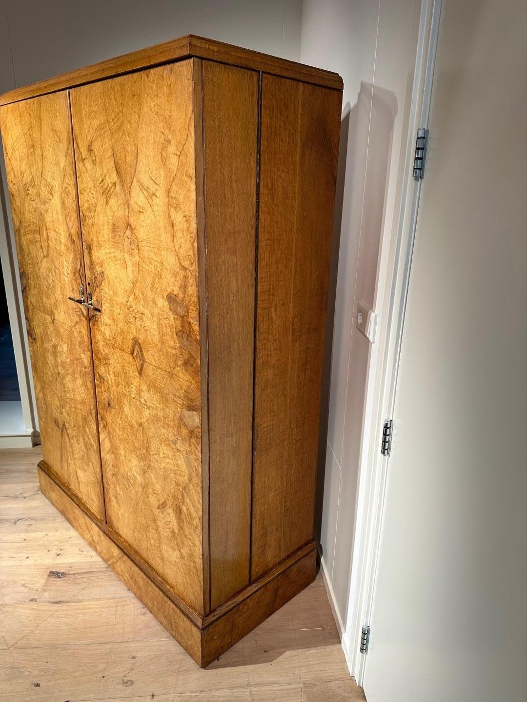 Walnut Art Deco Gentlemen's Compactom Wardrobe