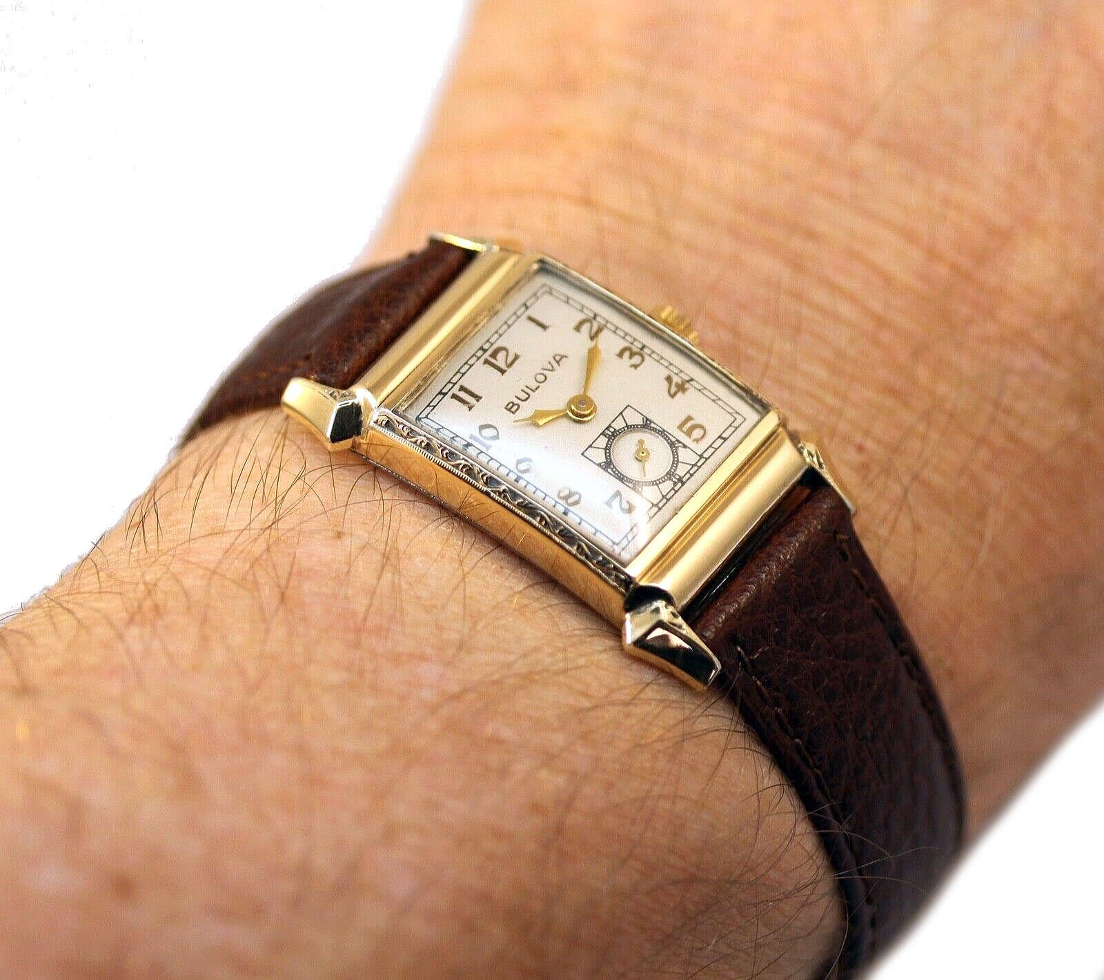 Art Deco Gents 10 K Rolled Gold Watch WW2, c1943, Just Serviced, Great Condition 1