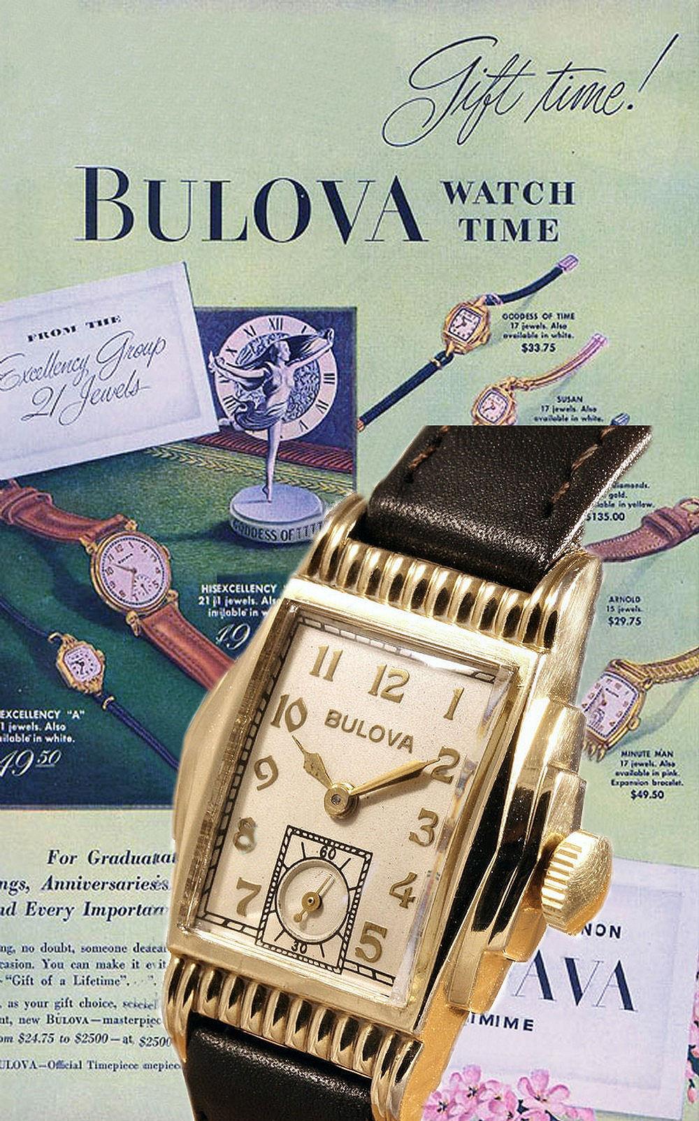 Art Deco Gents 10k Gold Filled Bulova Wrist Watch, c1941, Fully Serviced 2