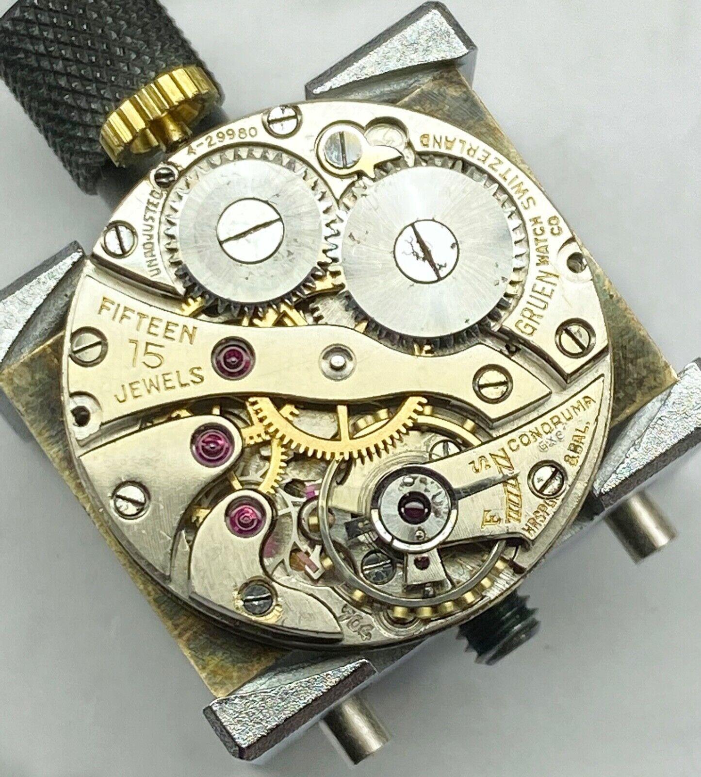 Art Deco Gents 10k Gold Filled Gruen Swiss Watch, Fully Serviced, c1930's 3