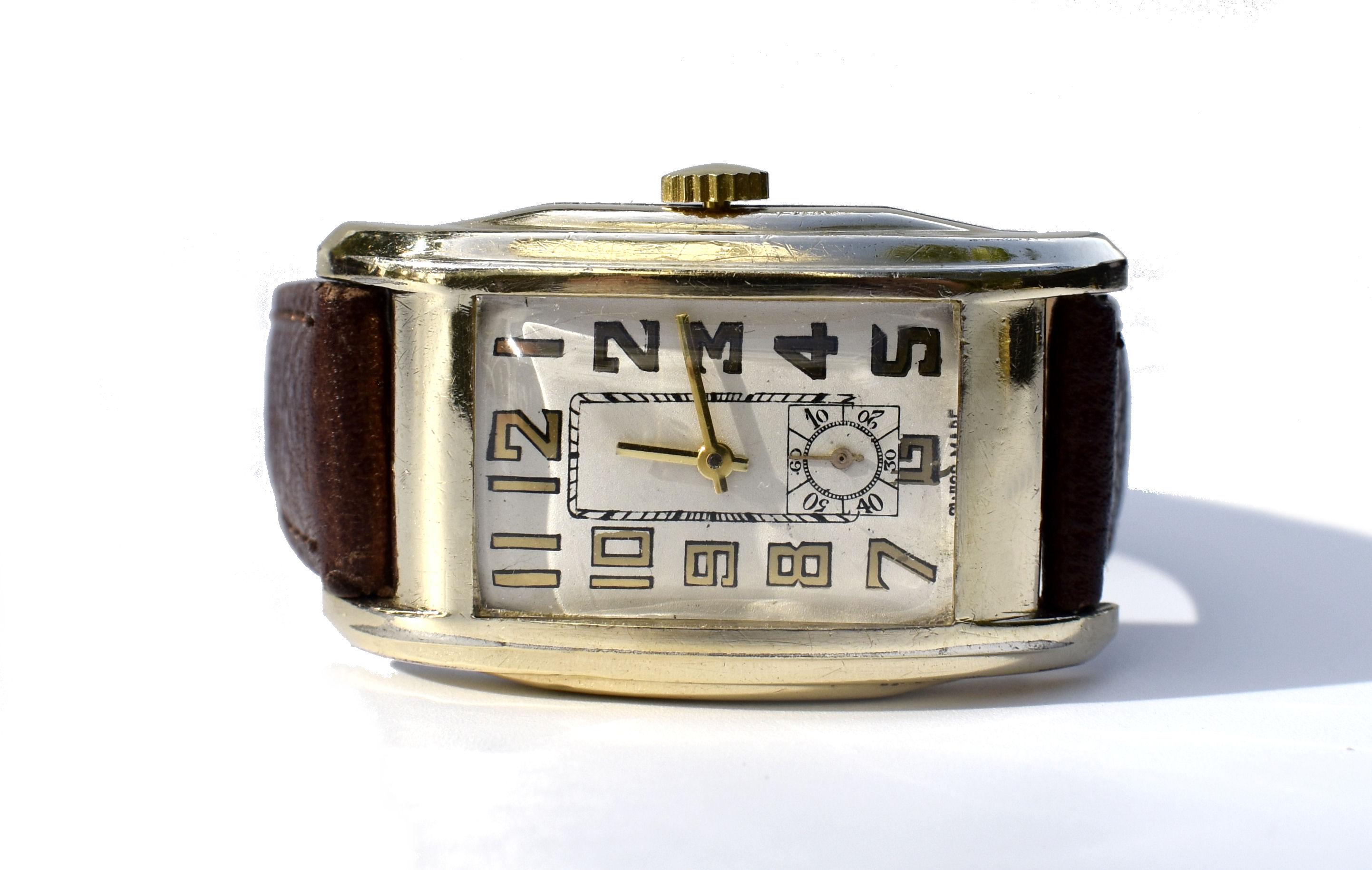 Art Deco Gents 10k Gold Filled Gruen Swiss Watch, Fully Serviced, c1930's 6