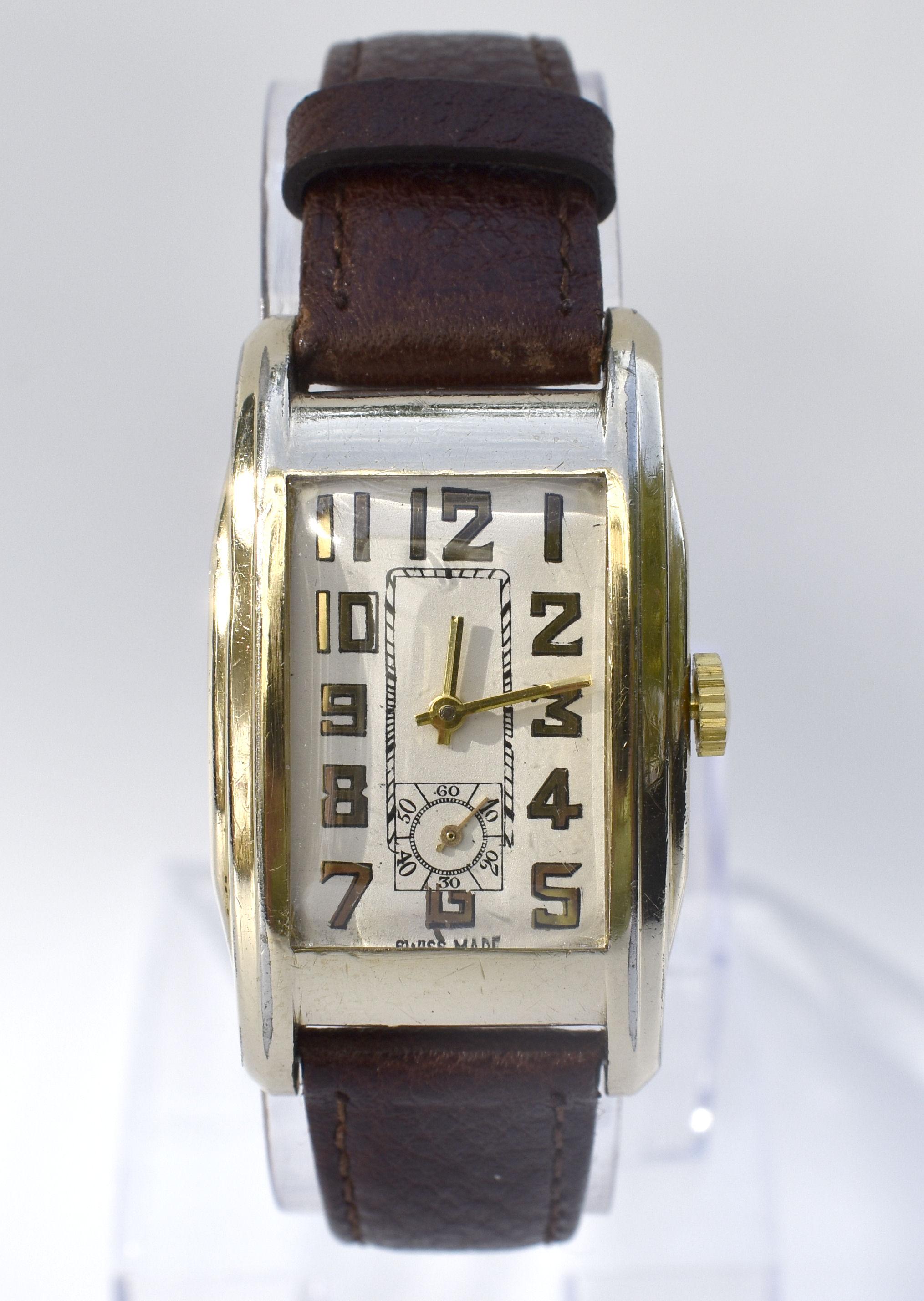 Art Deco Gents 10k Gold Filled Gruen Swiss Watch, Fully Serviced, c1930's 1