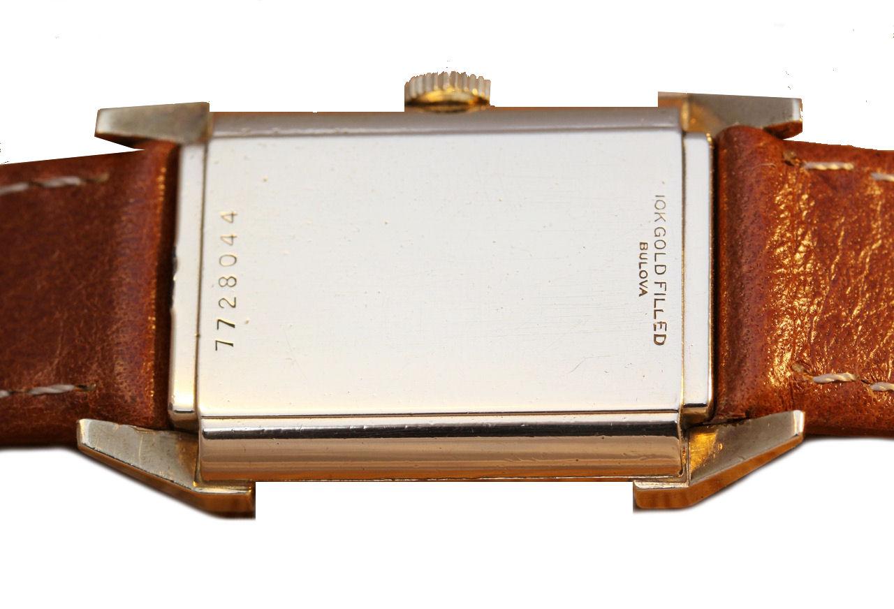 Art Deco Gents 10k Gold Filled Wrist Watch, Fully Serviced, by Bulova, C1947 1