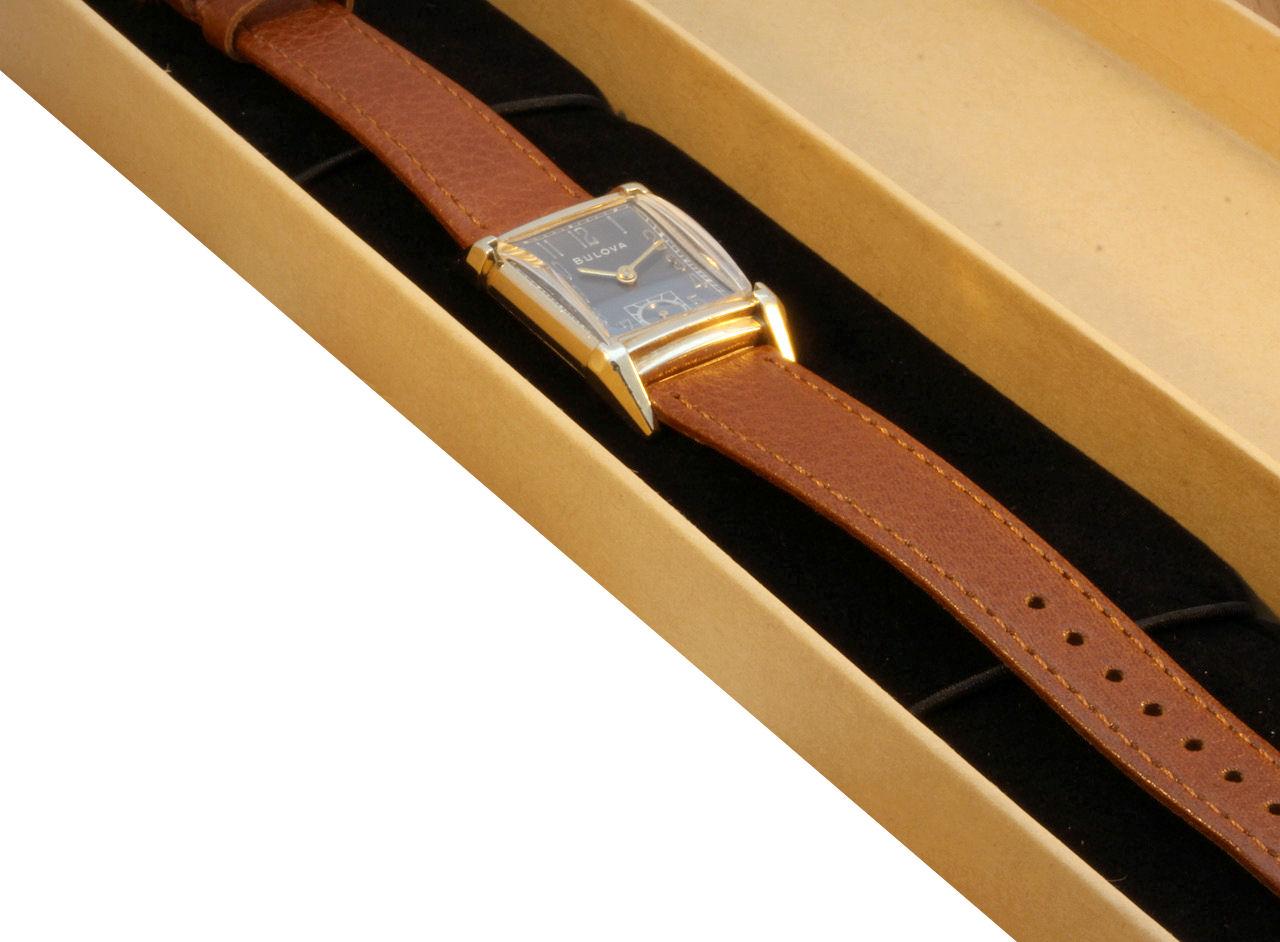 Art Deco Gents 10k Gold Filled Wrist Watch, Fully Serviced, by Bulova, C1947 2
